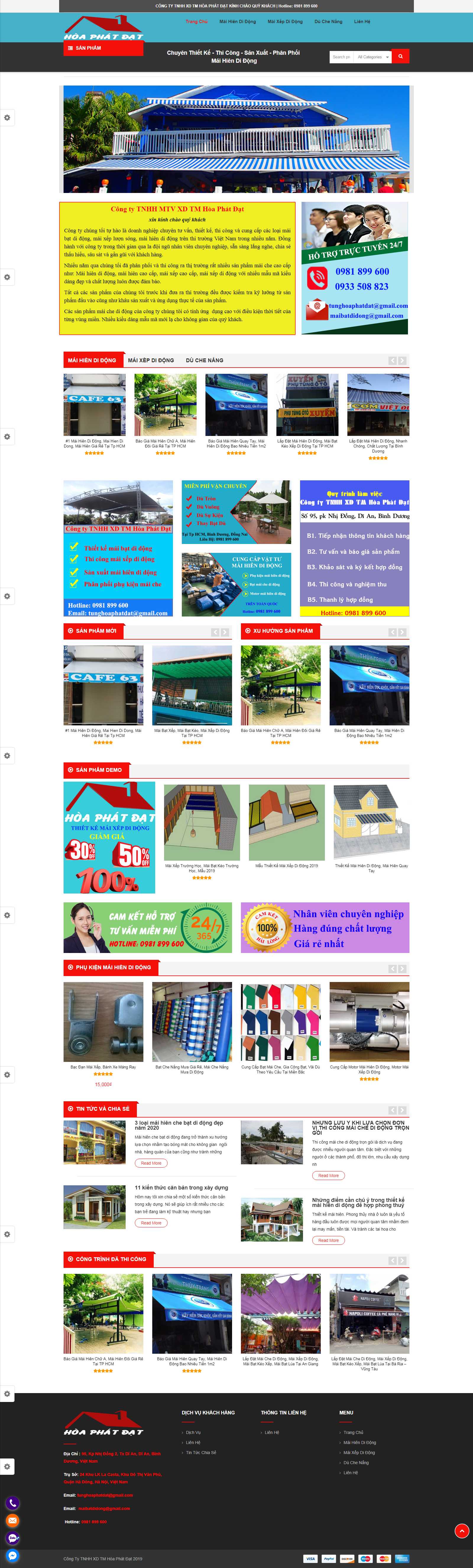 Thiết kế Website mái hiên di động - maibatdidong.com - VietWebGroup.Vn