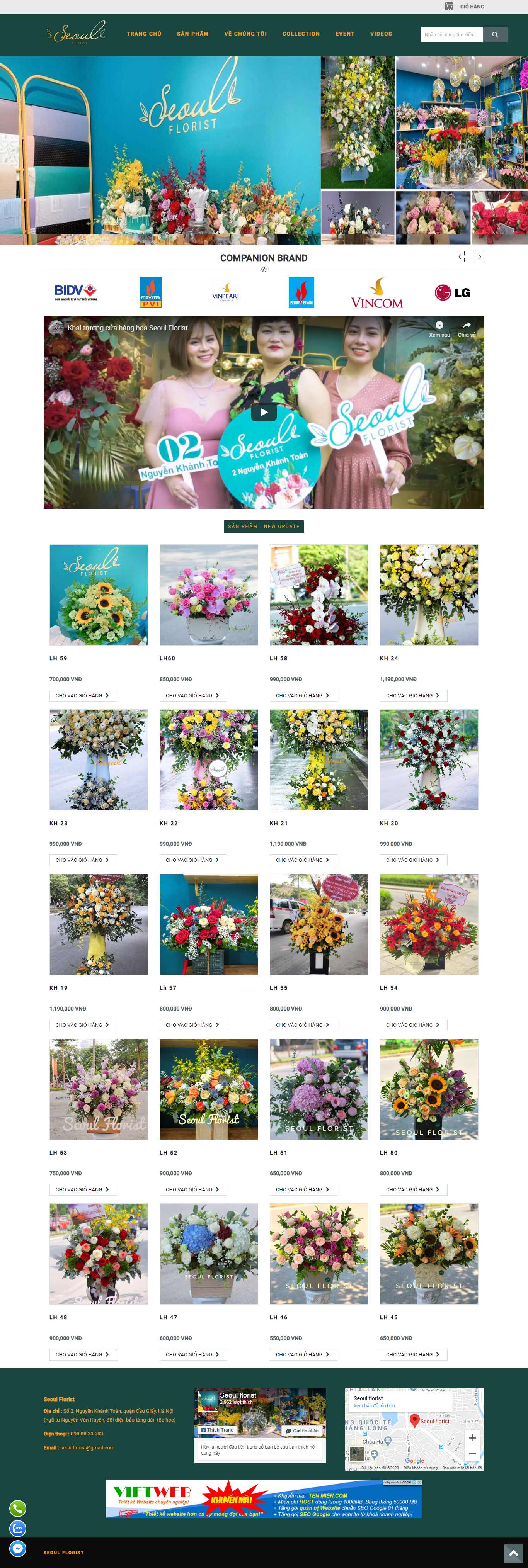 Thiết kế Website shop hoa tươi - seoulflorist.vn - VietWebGroup.Vn