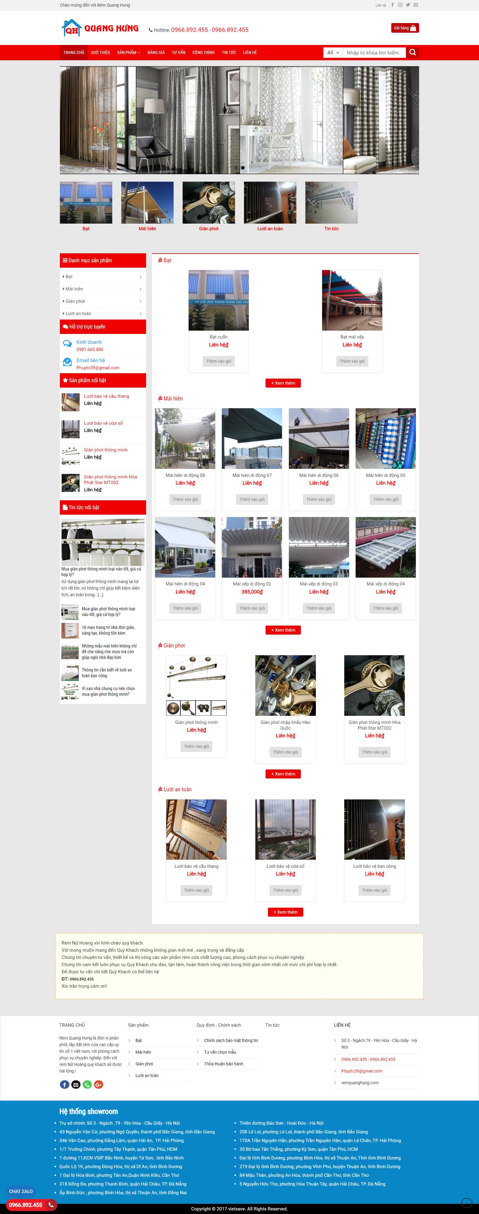 Thiết kế Website mái hiên di động - remquanghung.com - VietWebGroup.Vn
