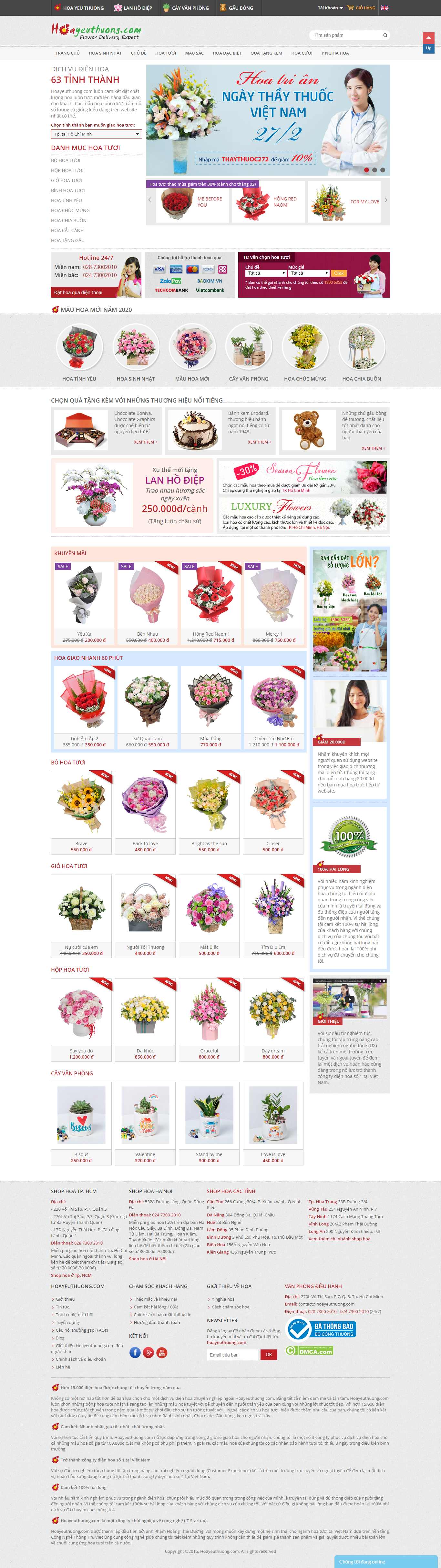 Thiết kế Website shop hoa tươi - hoayeuthuong.com - VietWebGroup.Vn