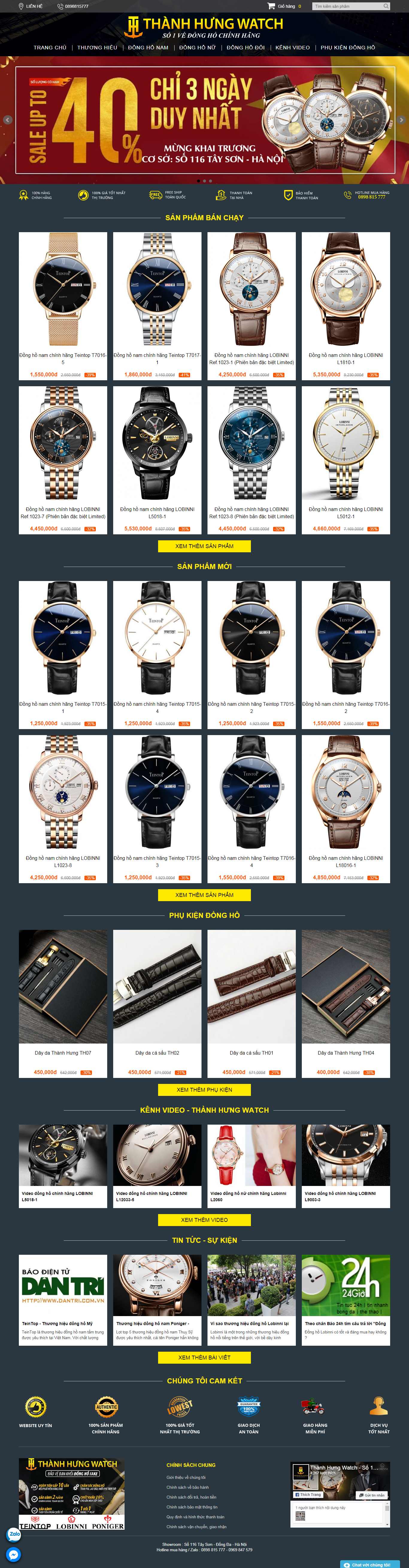 Thiết kế Website shop đồng hồ - thanhhungwatch.vn - VietWebGroup.Vn