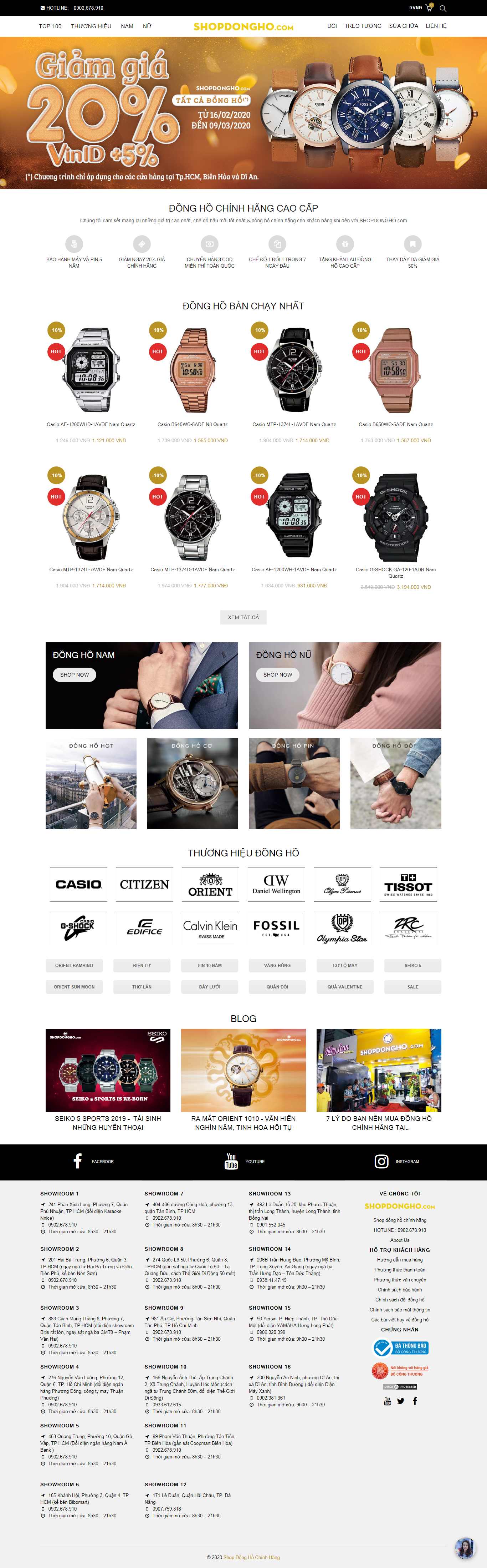 Thiết kế Website shop đồng hồ - shopdongho.com - VietWebGroup.Vn