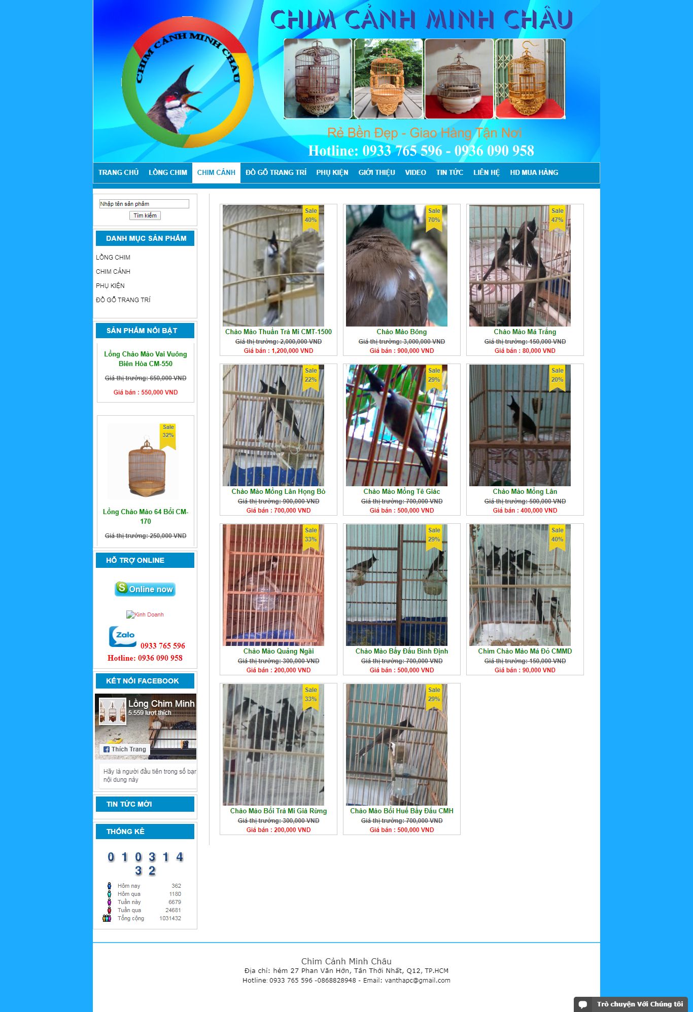 Thiết kế Website chim cảnh - ccmc.vn - VietWebGroup.Vn