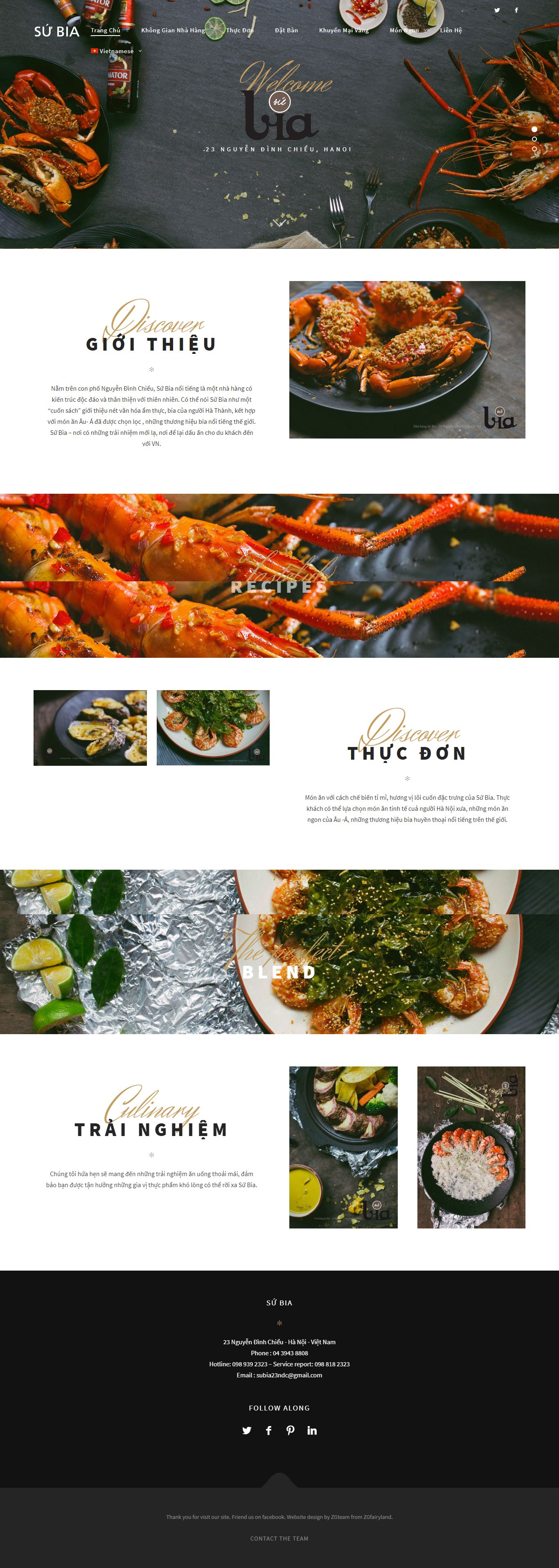 Thiết kế Website quán bia - subia.com.vn - VietWebGroup.Vn