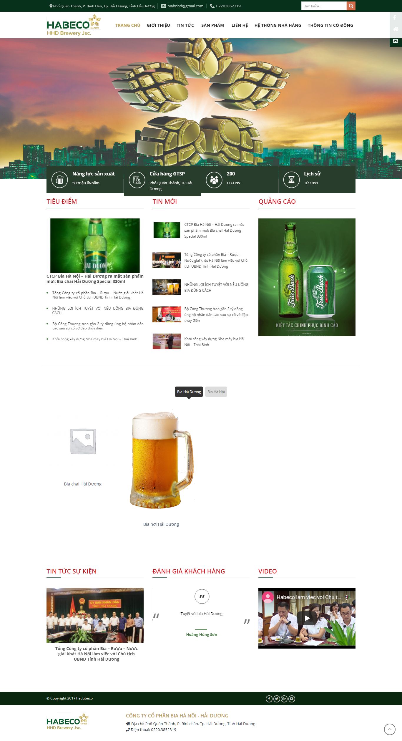Thiết kế Website quán bia - habecohd.com.vn - VietWebGroup.Vn
