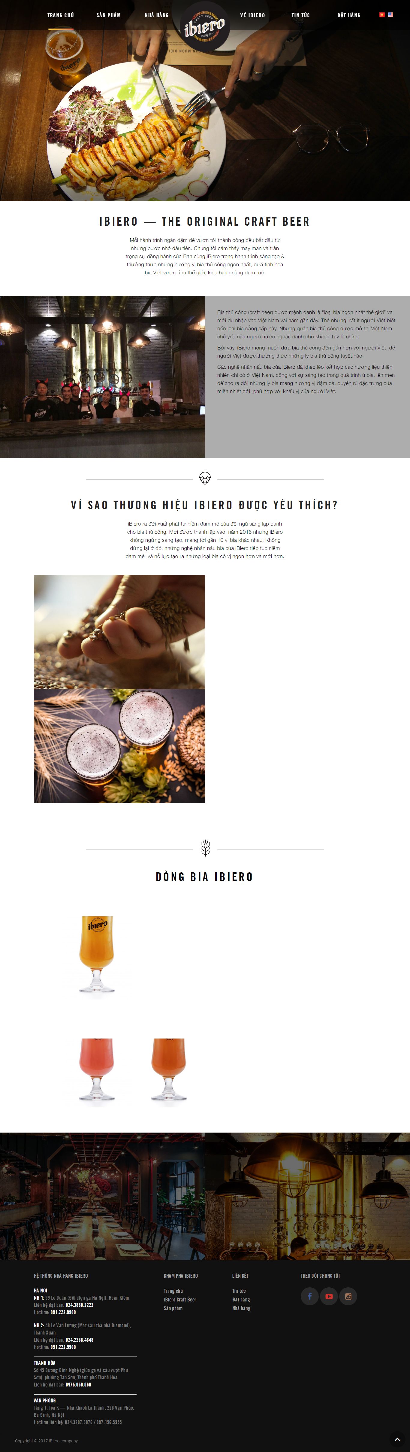 Thiết kế Website quán bia - ibiero.com - VietWebGroup.Vn