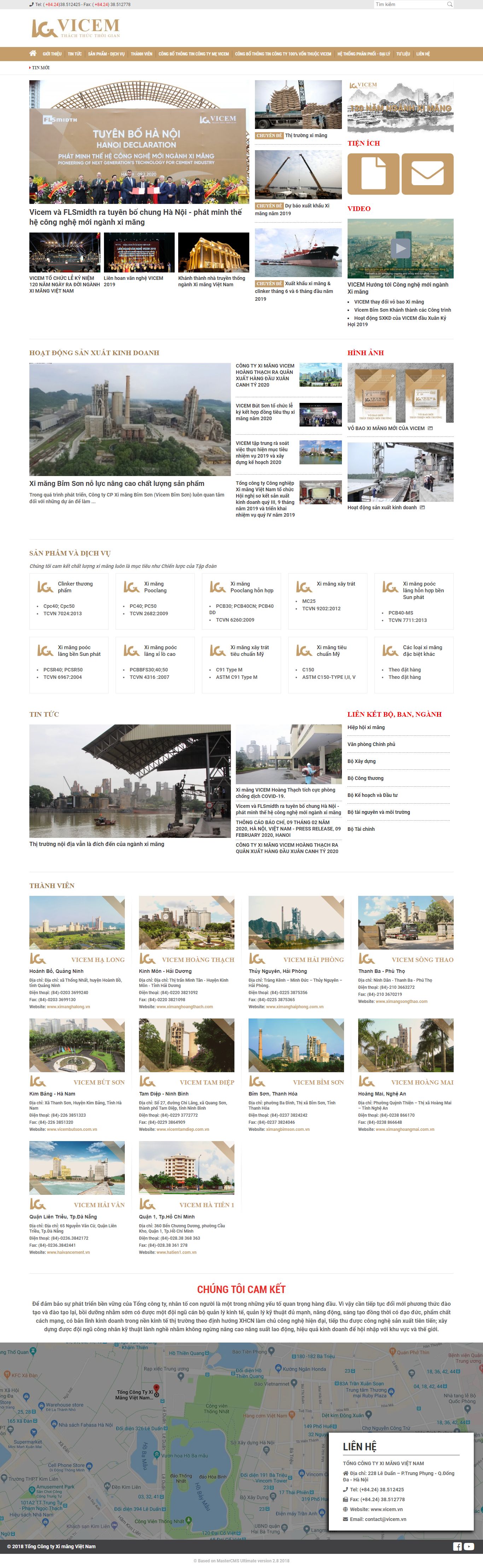 Thiết kế Website xi măng - vicem.vn - VietWebGroup.Vn