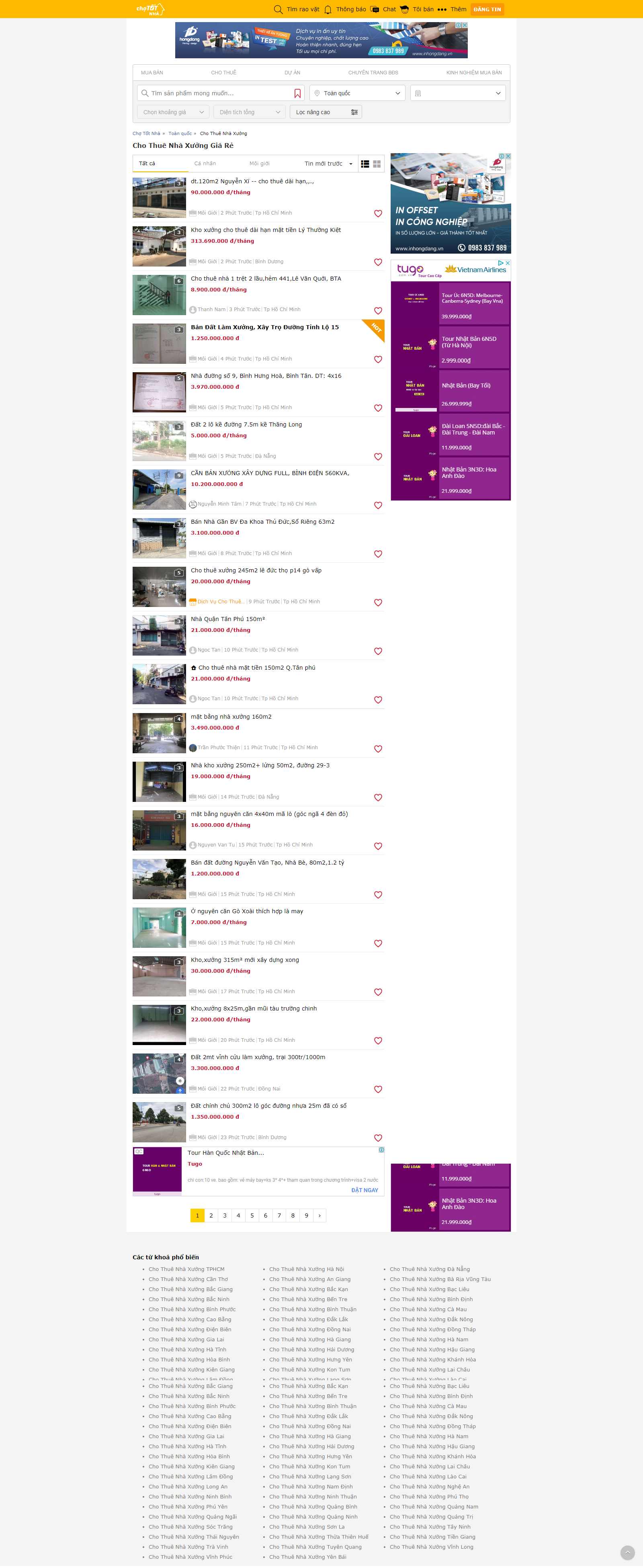 Thiết kế Website thuê nhà xưởng - nha.chotot.com - VietWebGroup.Vn