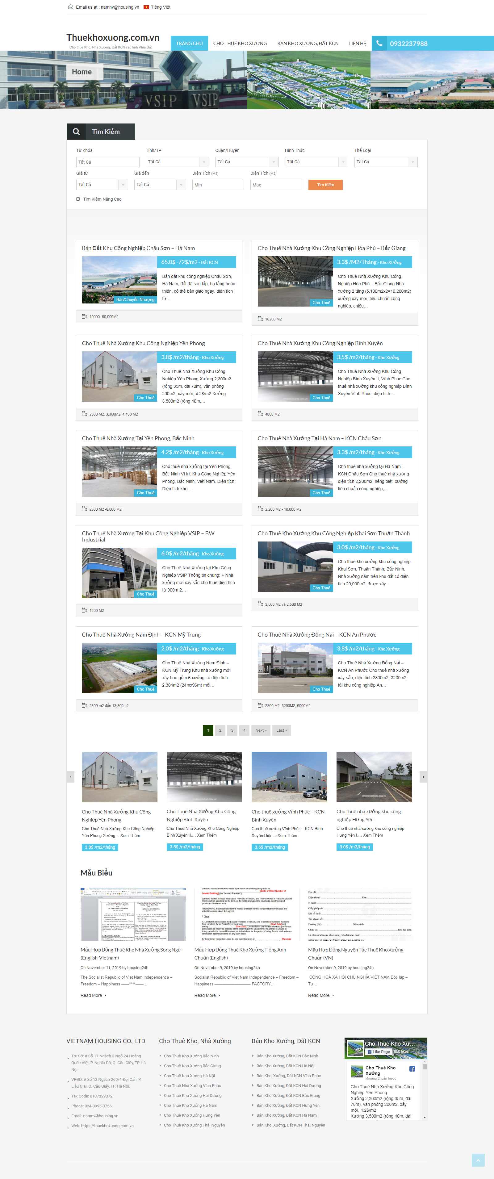 Thiết kế Website thuê kho bãi - thuekhoxuong.com.vn - VietWebGroup.Vn