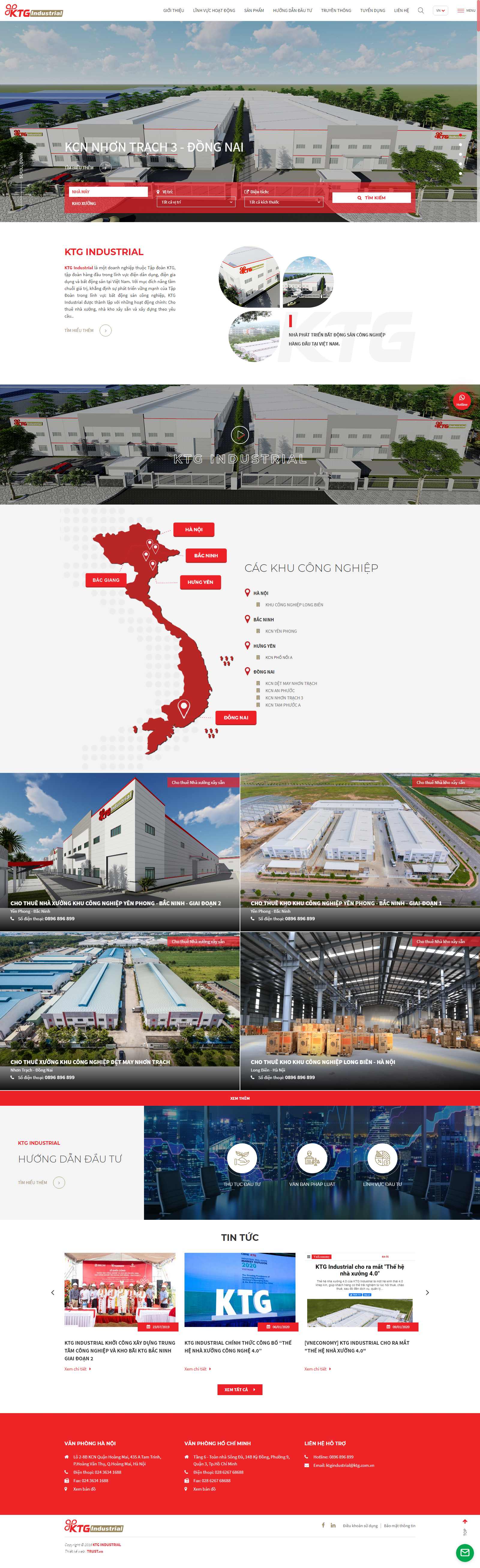 Thiết kế Website thuê kho bãi - ktgindustrial.com - VietWebGroup.Vn