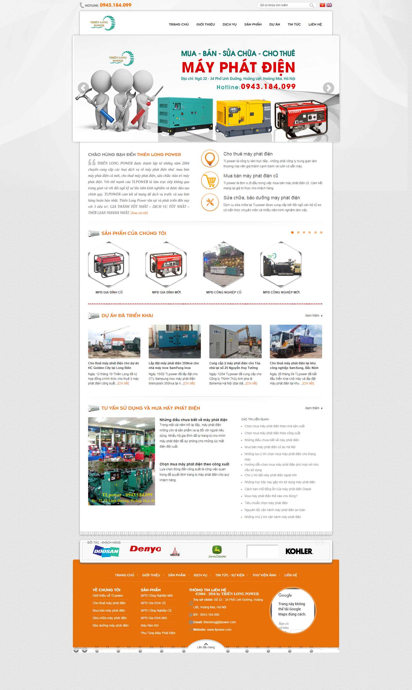 Thiết kế Website máy phát điện - tlpower.com - VietWebGroup.Vn