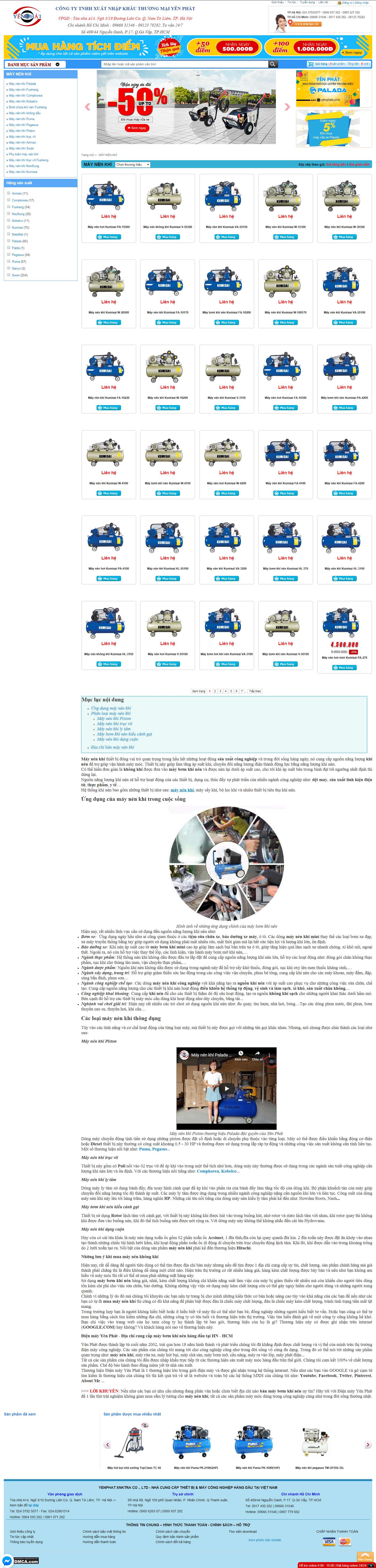 Thiết kế Website máy nèn khí - yenphat.vn - VietWebGroup.Vn