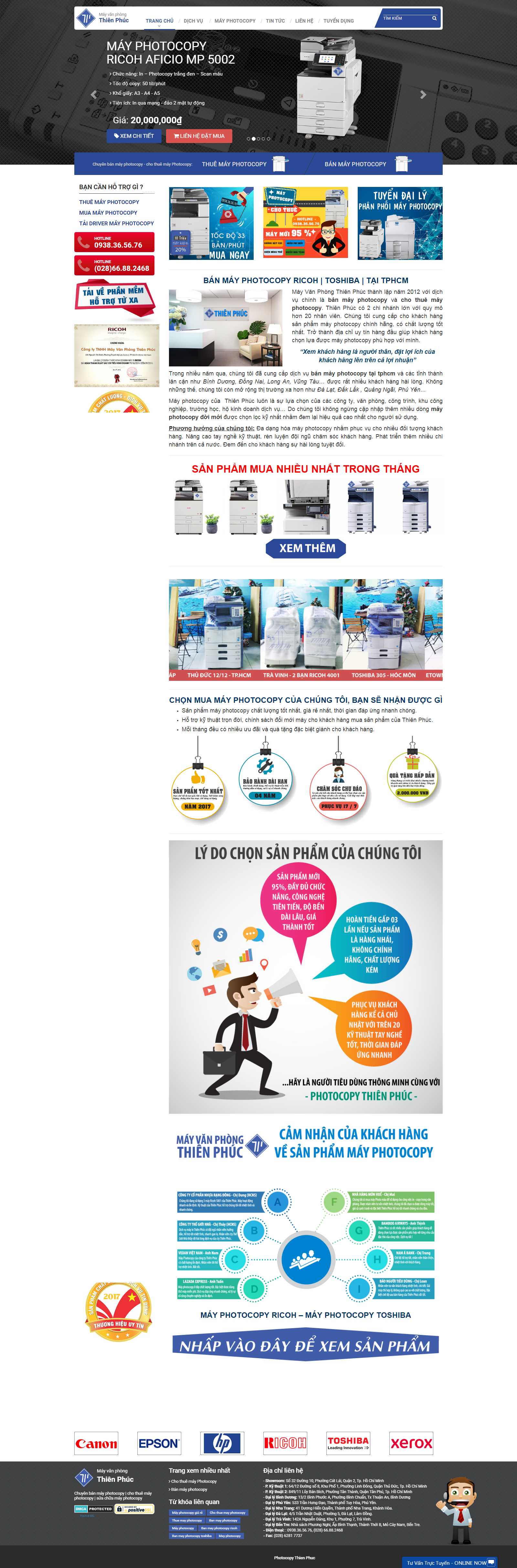Thiết kế Website máy photocopy - thienphuc.vn - VietWebGroup.Vn