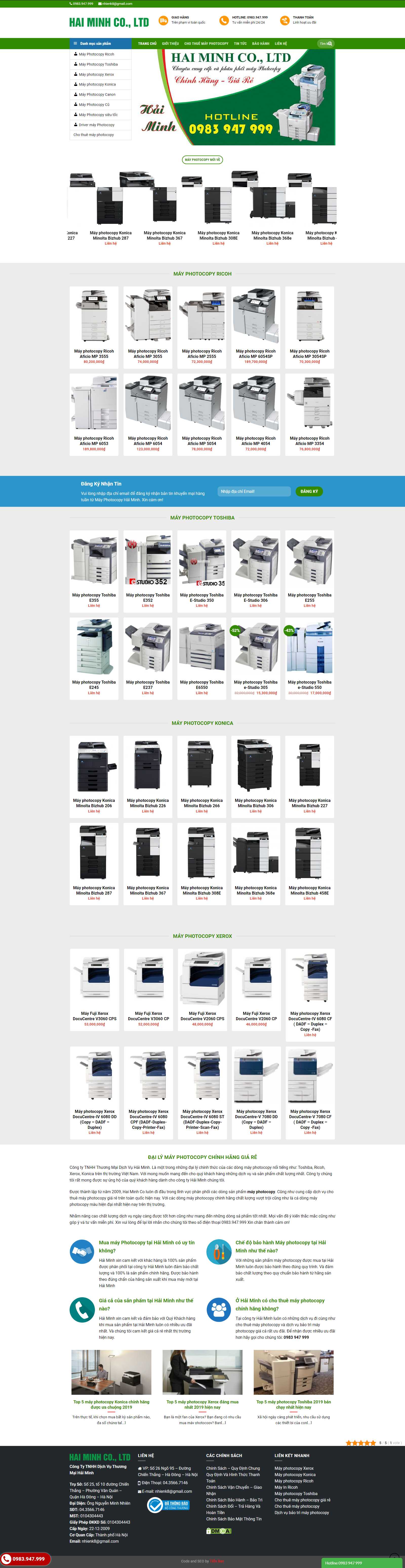 Thiết kế Website máy photocopy - haiminhco.com.vn - VietWebGroup.Vn