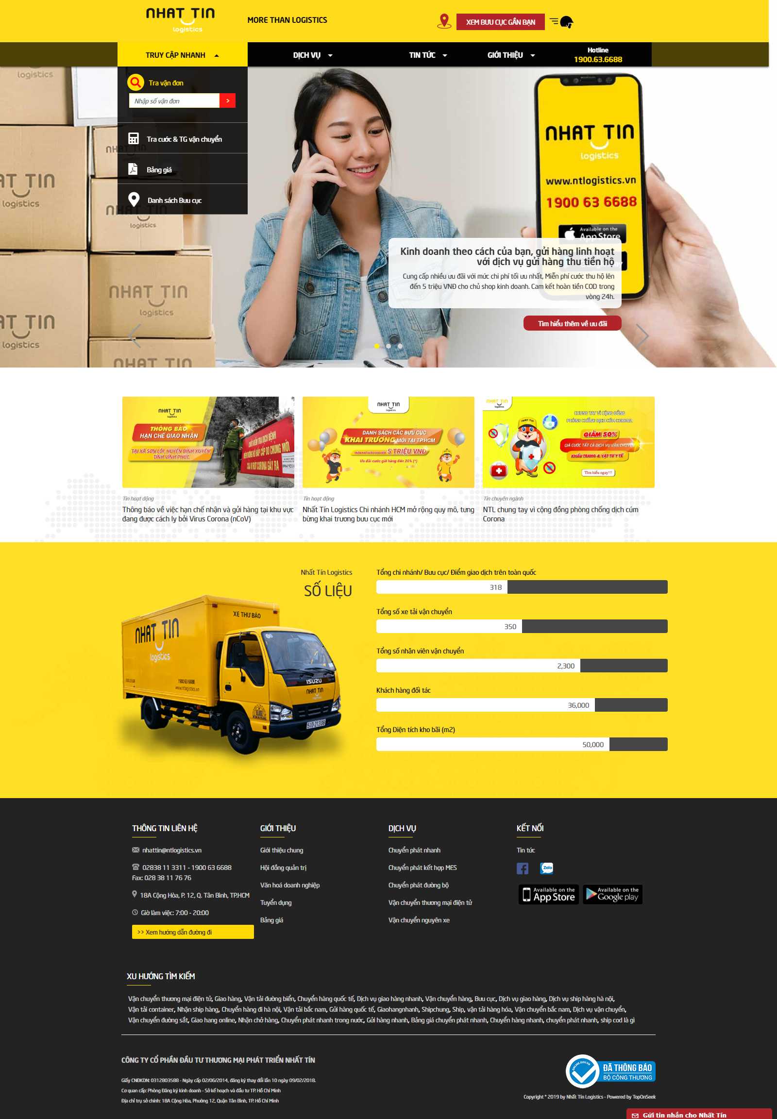 Thiết kế Website vận tải - ntlogistics.vn - VietWebGroup.Vn