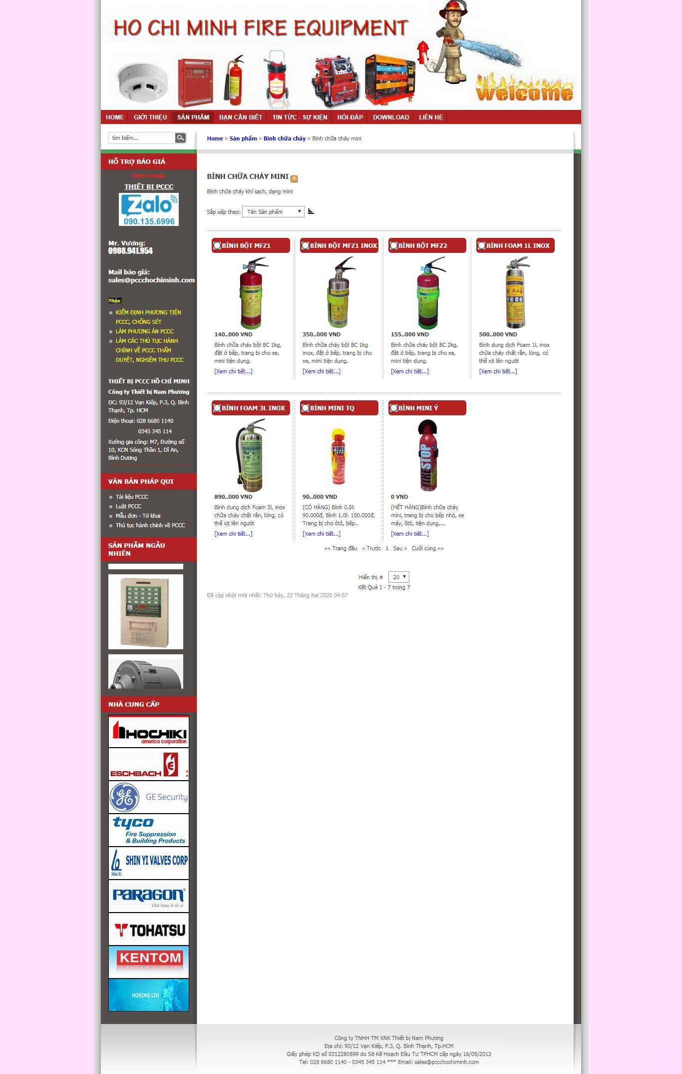 Thiết kế Website bình chữa cháy - www.pccchochiminh.com - VietWebGroup.Vn