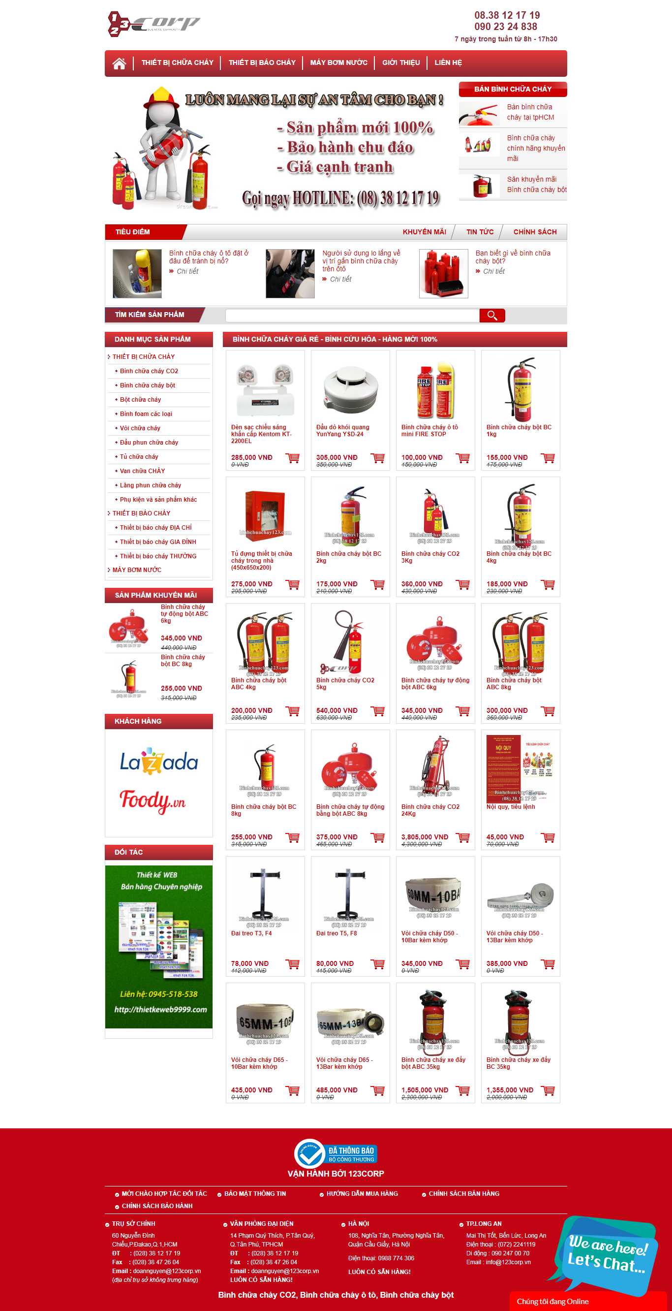 Thiết kế Website bình chữa cháy - binhchuachay123.com - VietWebGroup.Vn