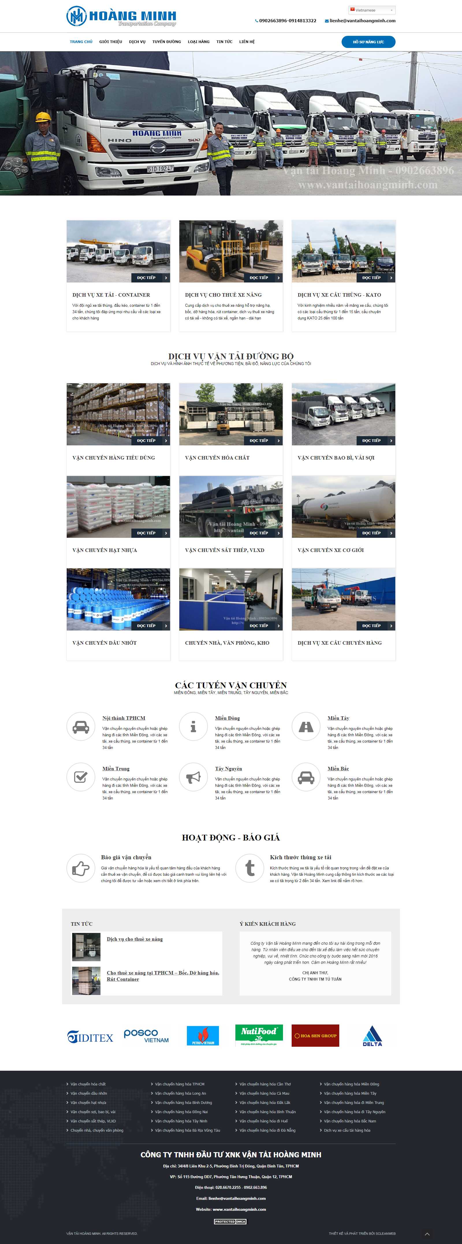 Thiết kế Website vận tải - vantaihoangminh.com - VietWebGroup.Vn