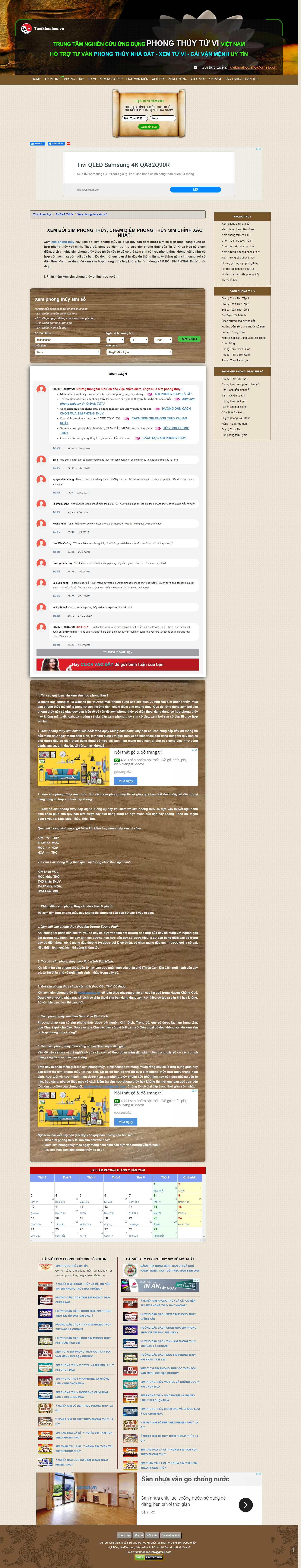 Thiết kế Website sim phong thủy - tuvikhoahoc.vn - VietWebGroup.Vn