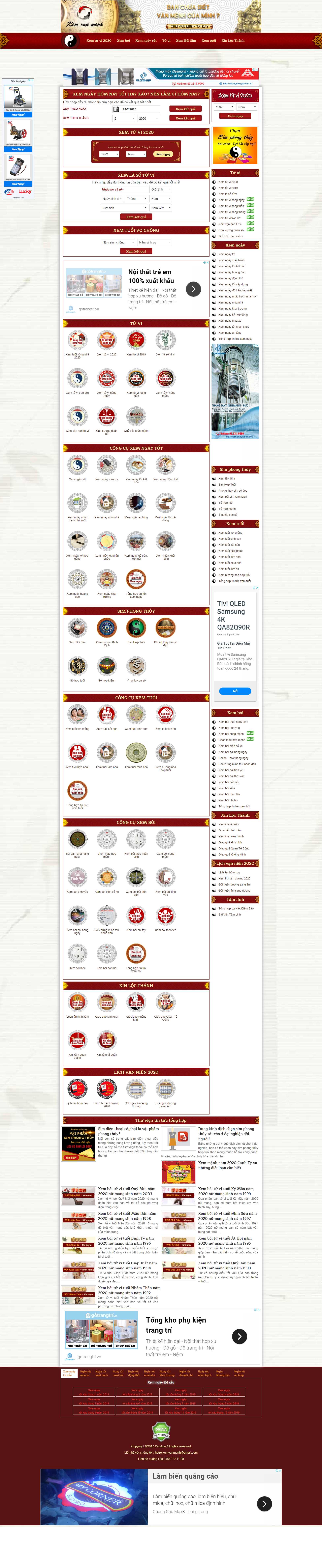 Thiết kế Website sim phong thủy - xemvanmenh.net - VietWebGroup.Vn