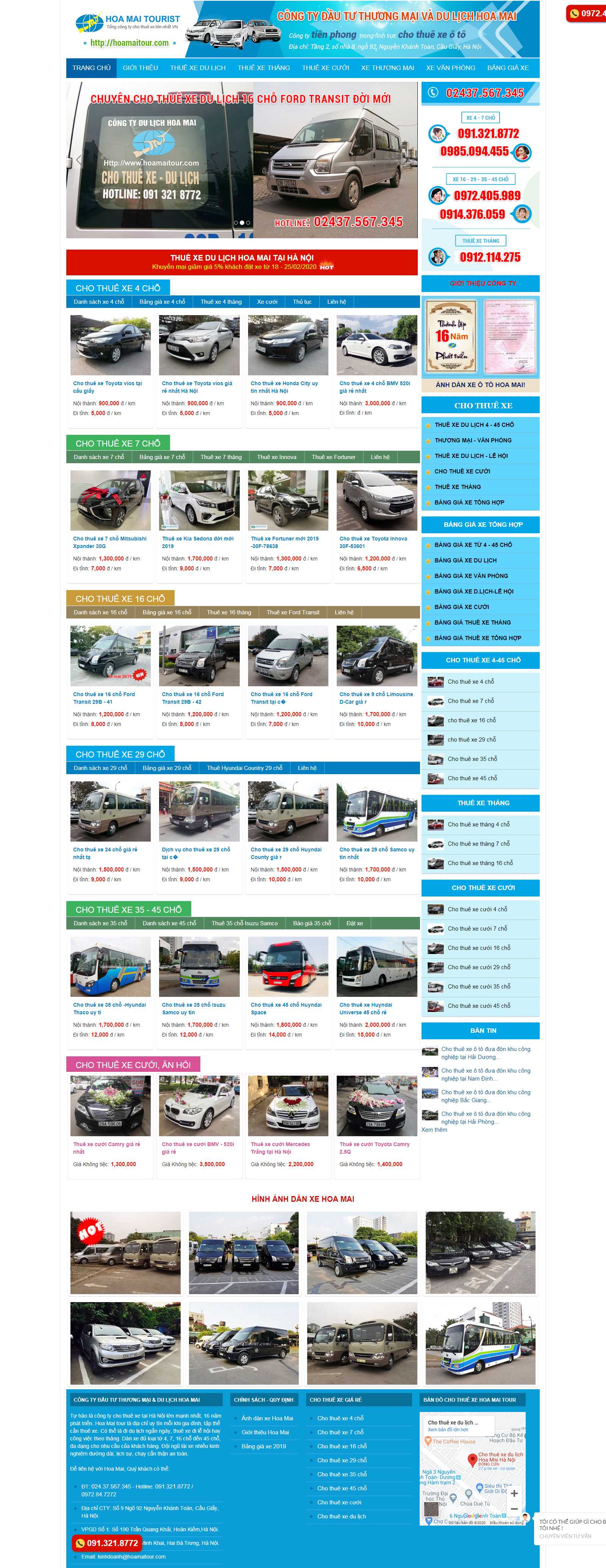 Thiết kế Website thuê xe - hoamaitour.com - VietWebGroup.Vn