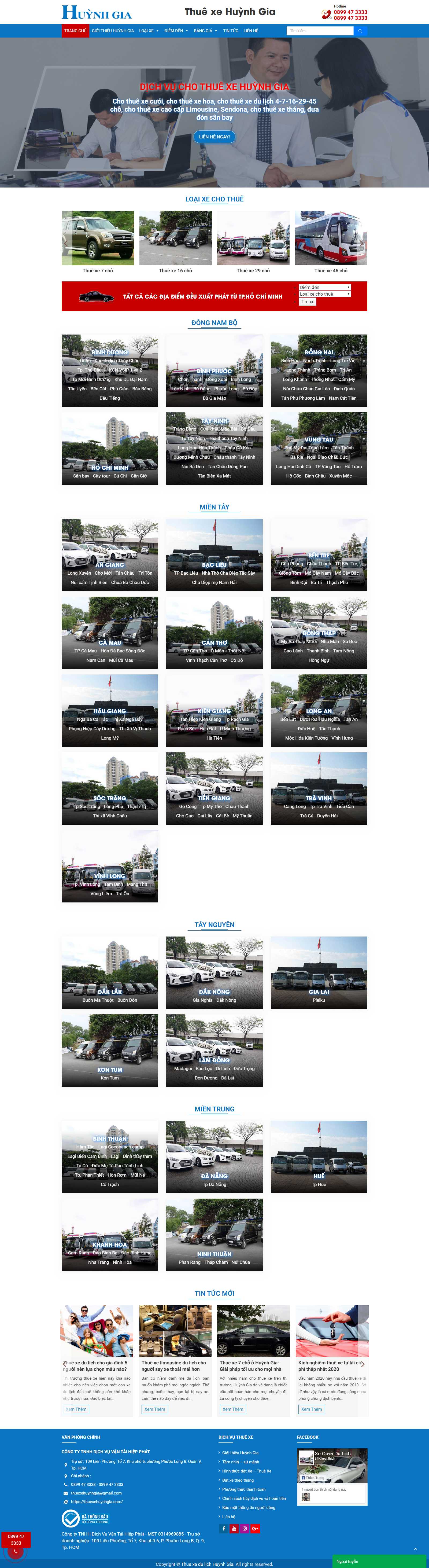 Thiết kế Website thuê xe - thuexehuynhgia.com - VietWebGroup.Vn