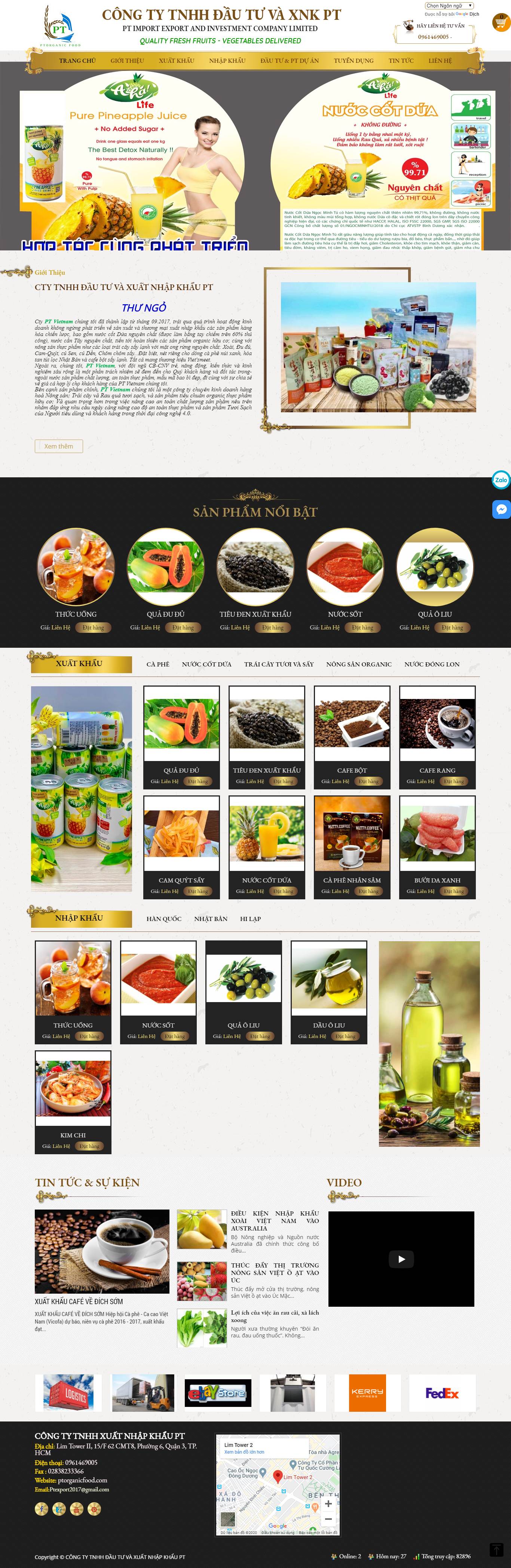 Thiết kế Website nhập khẩu - ptorganicfood.com - VietWebGroup.Vn