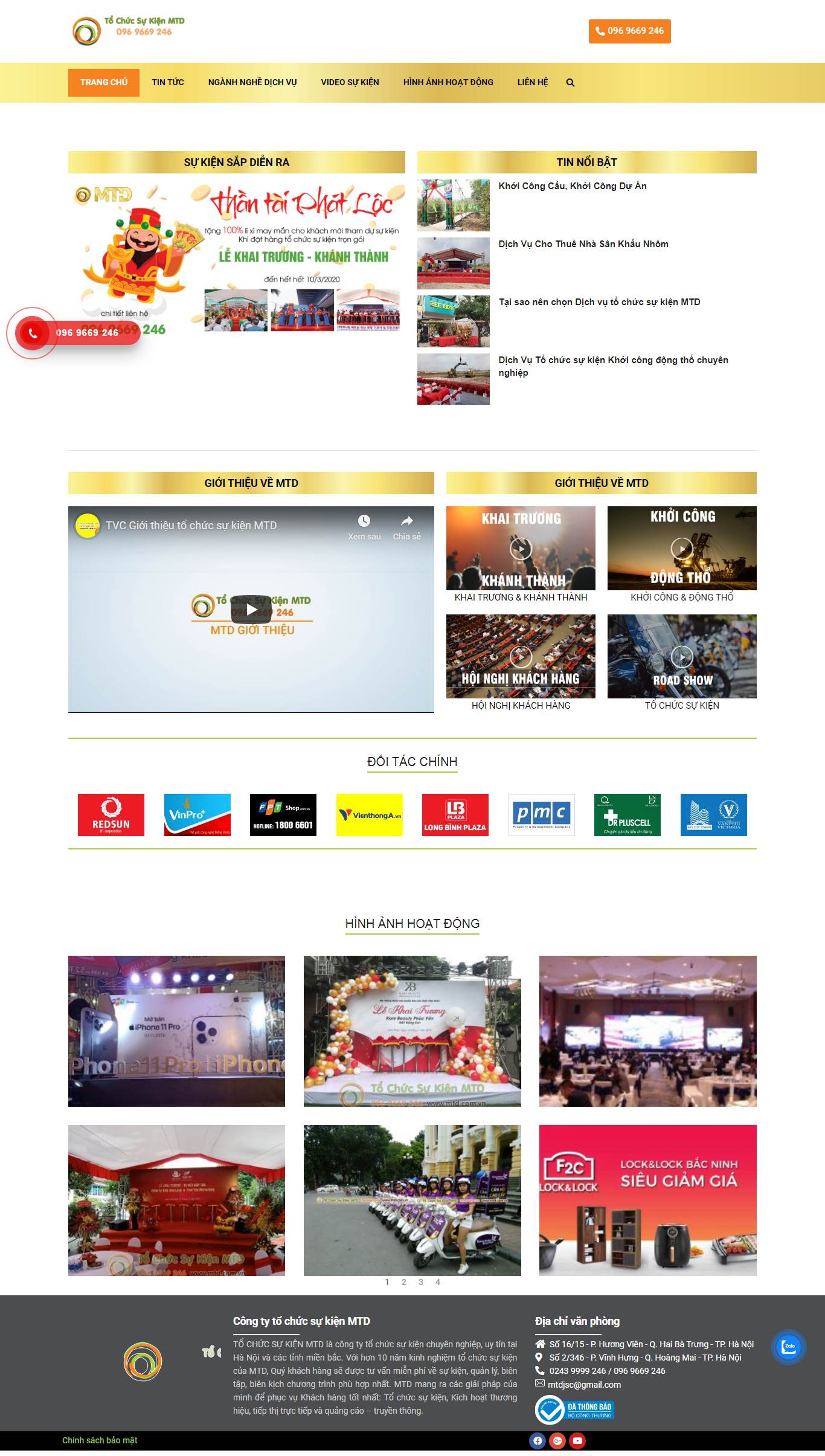 Thiết kế Website tổ chức sự kiện - mtd.com.vn - VietWebGroup.Vn