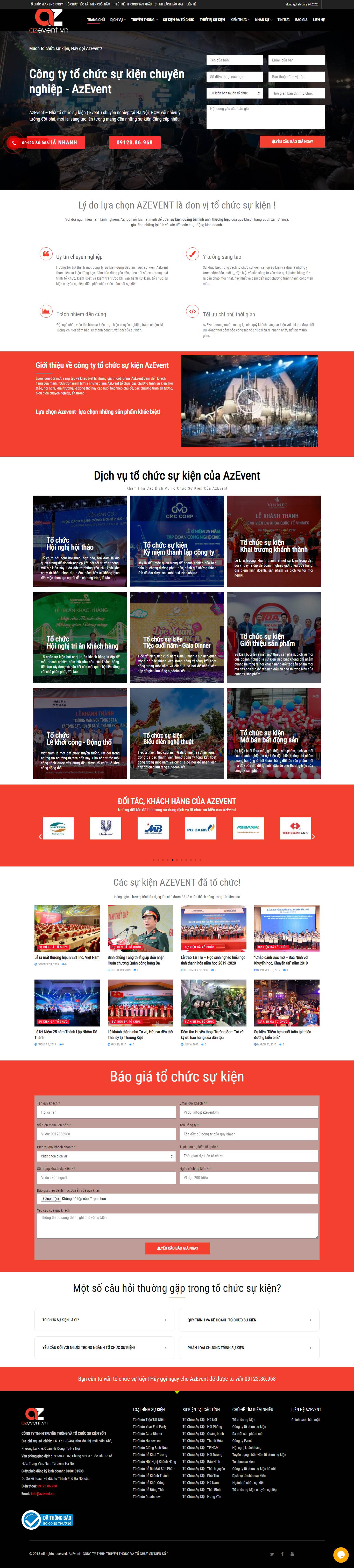 Thiết kế Website tổ chức sự kiện - azevent.vn - VietWebGroup.Vn