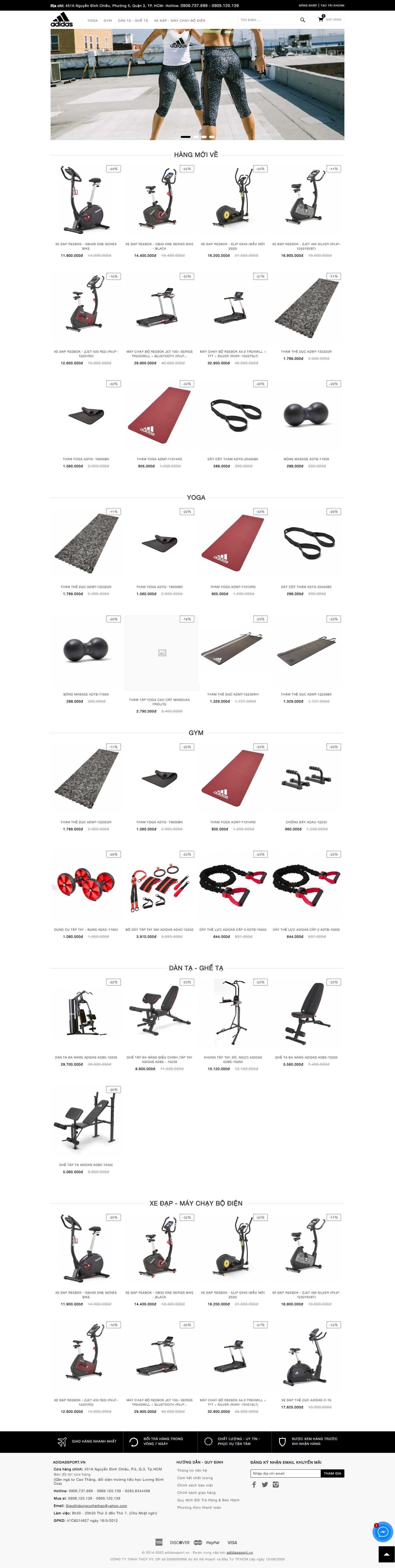 Thiết kế Website dụng cụ thể thao - adidassport.vn - VietWebGroup.Vn