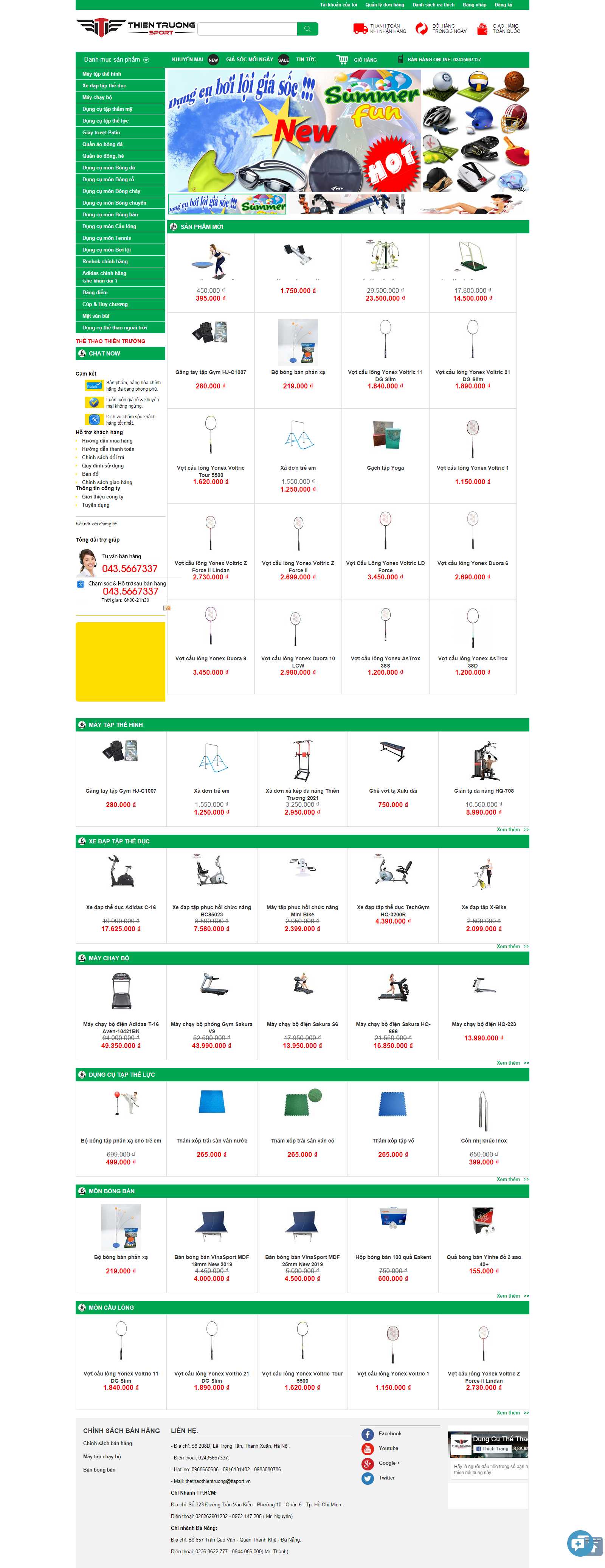 Thiết kế Website dụng cụ thể thao - thethaothientruong.com - VietWebGroup.Vn