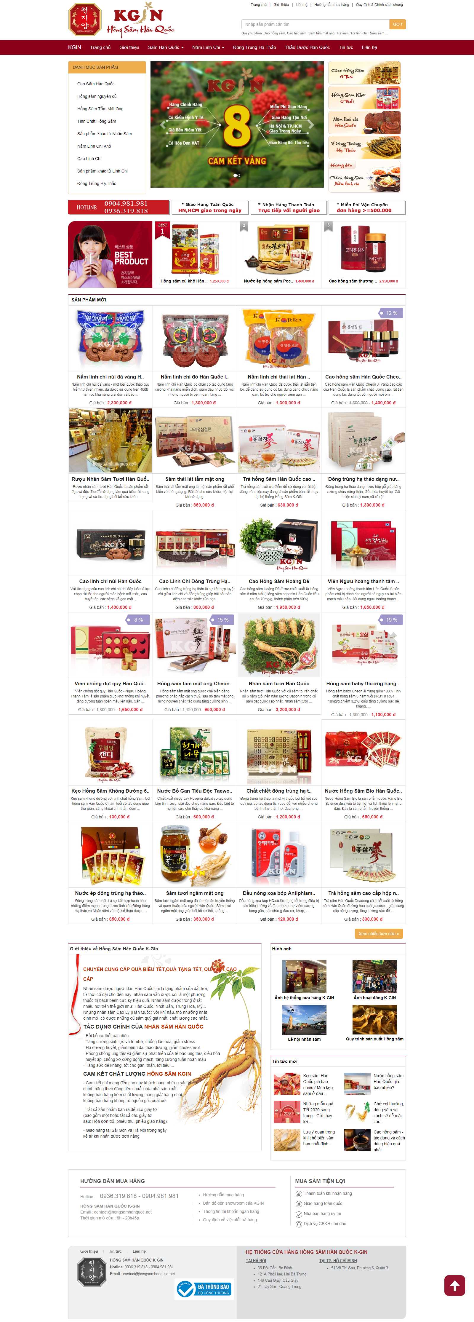 Thiết kế Website bán nhân sâm - www.kgin.com.vn - VietWebGroup.Vn