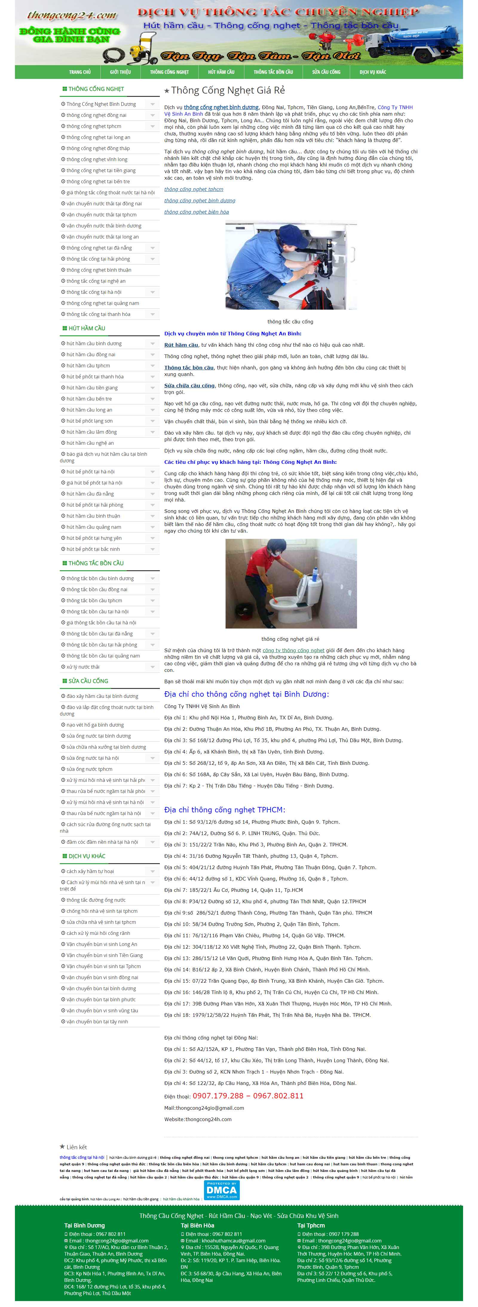 Thiết kế Website thông tắc cống - thongcong24h.com - VietWebGroup.Vn