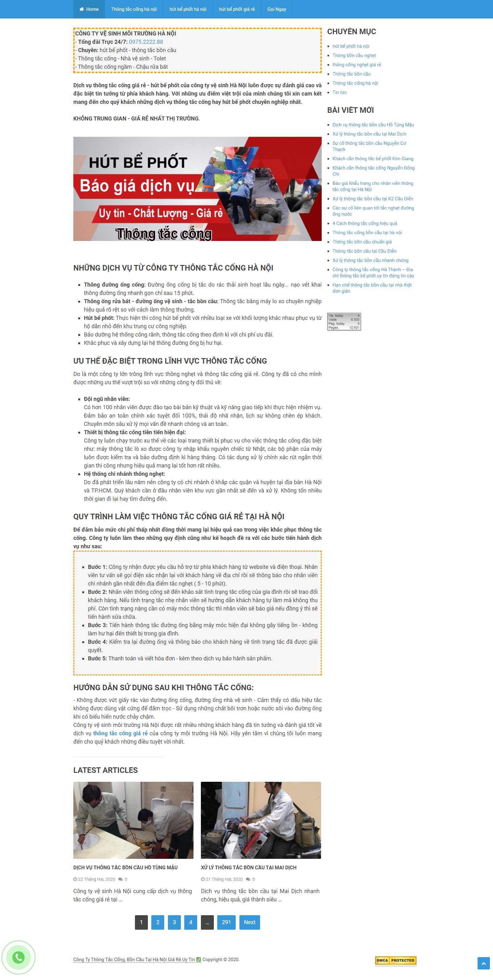 Thiết kế Website hút bể phốt - thongtacconghanoi.net.vn - VietWebGroup.Vn