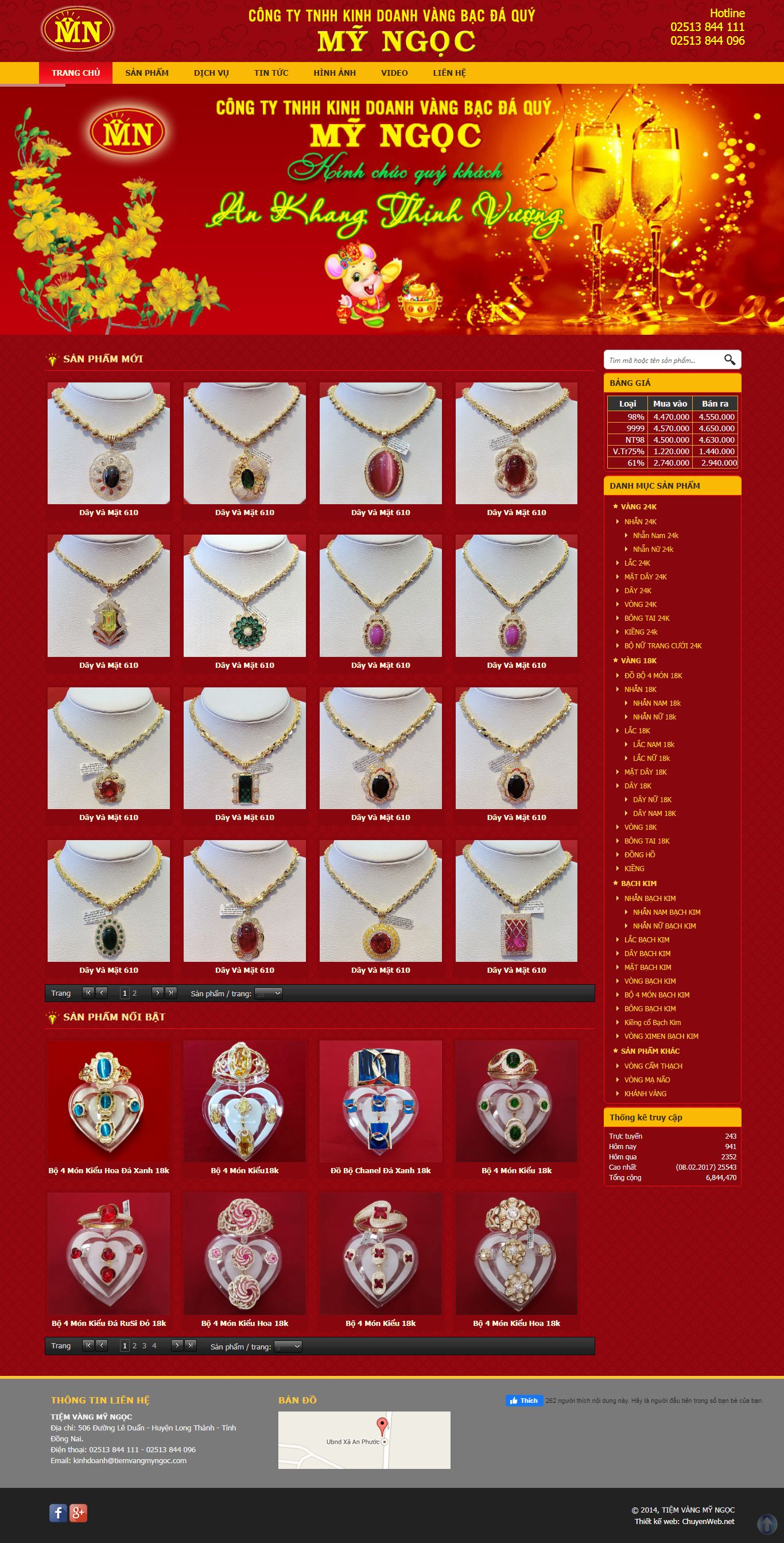 Thiết kế Website tiệm vàng bạc - tiemvangmyngoc.com - VietWebGroup.Vn