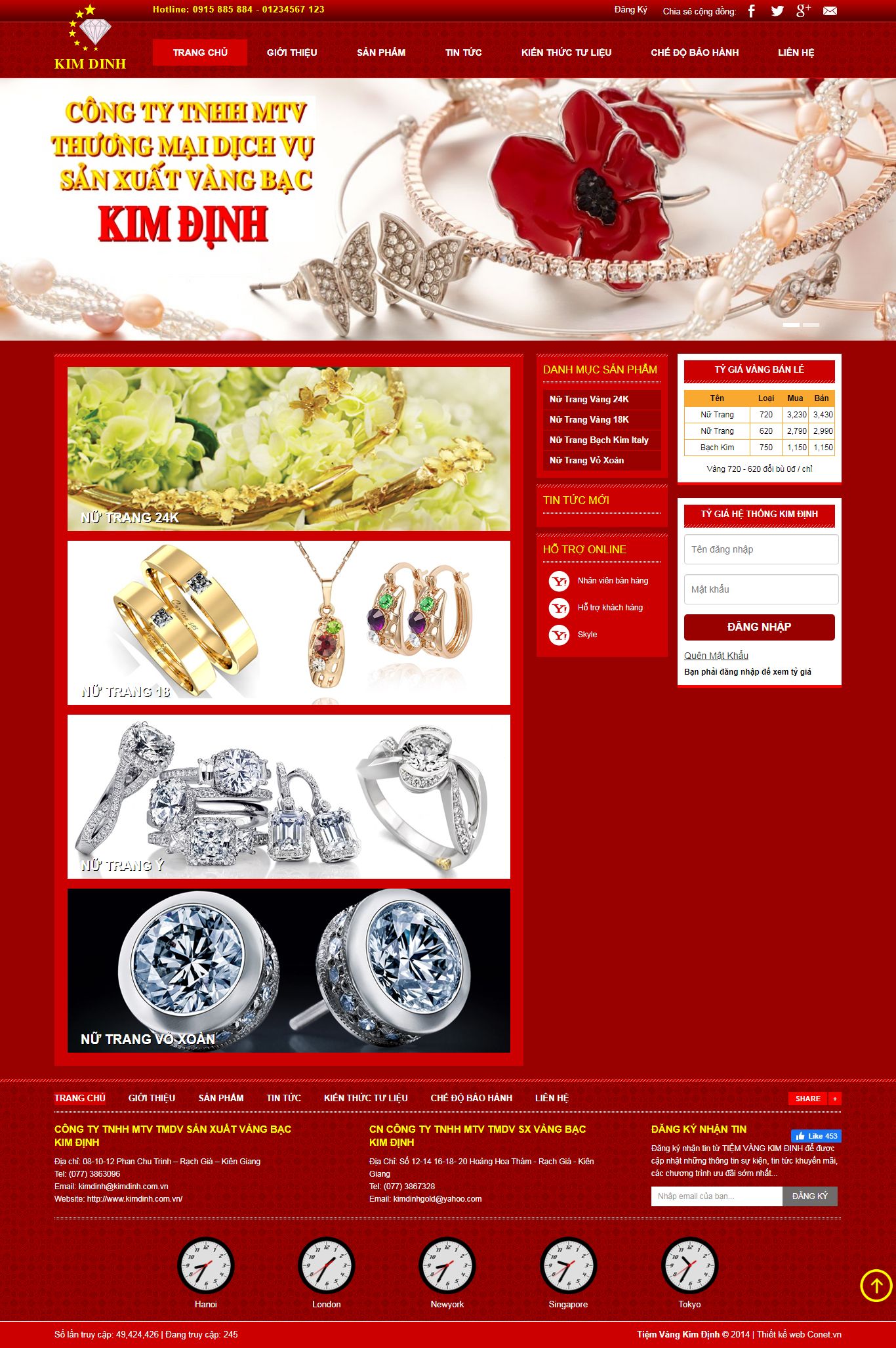Thiết kế Website tiệm vàng bạc - kimdinh.com.vn - VietWebGroup.Vn