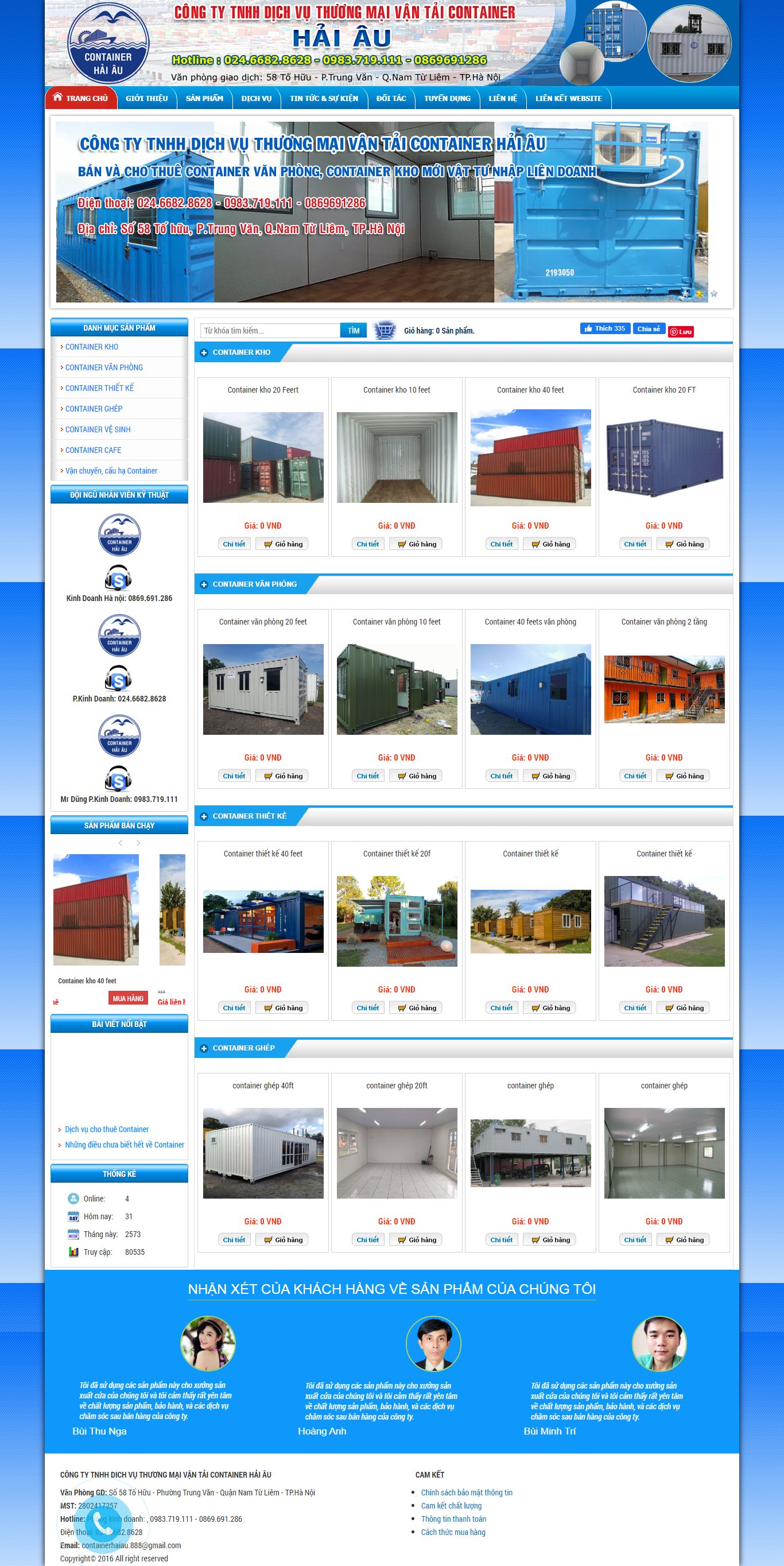 Thiết kế Website container - containerhaiau.com - VietWebGroup.Vn
