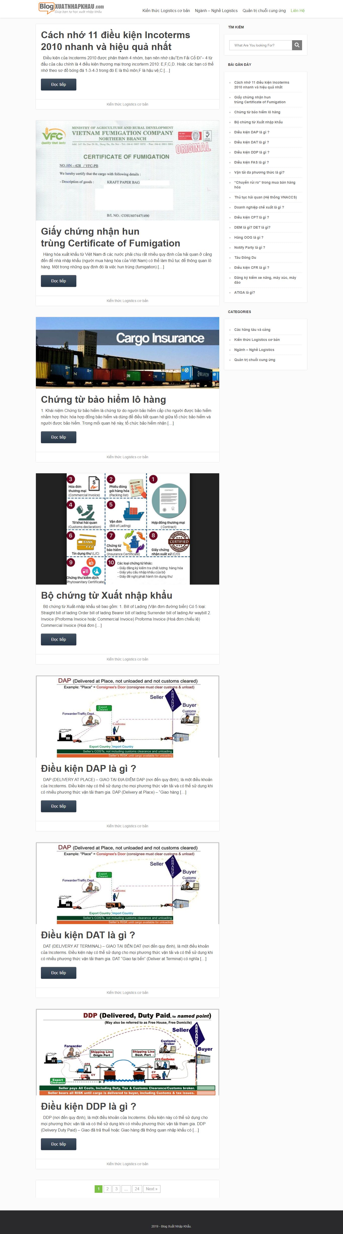 Thiết kế Website container - blogxuatnhapkhau.com - VietWebGroup.Vn
