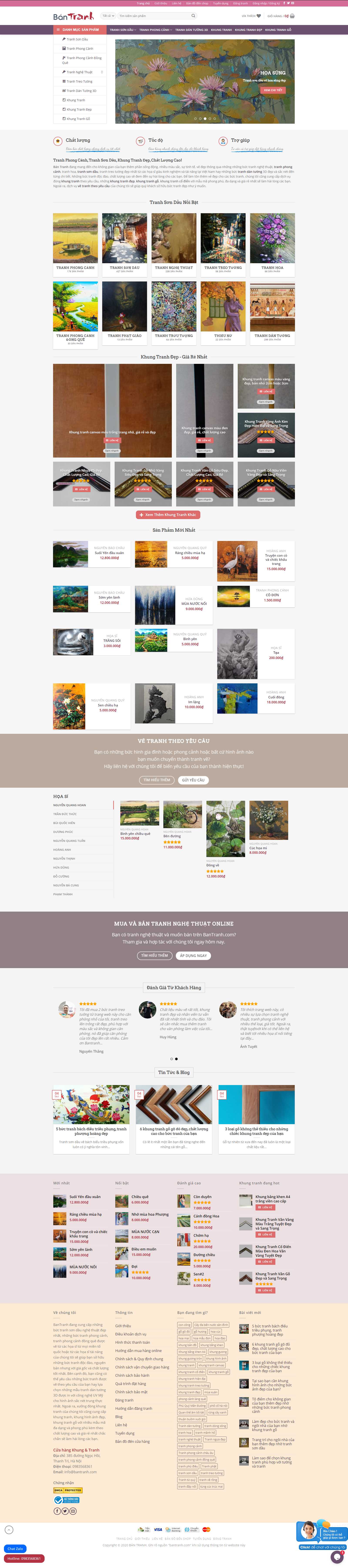 Thiết kế Website khung tranh ảnh - bantranh.com - VietWebGroup.Vn