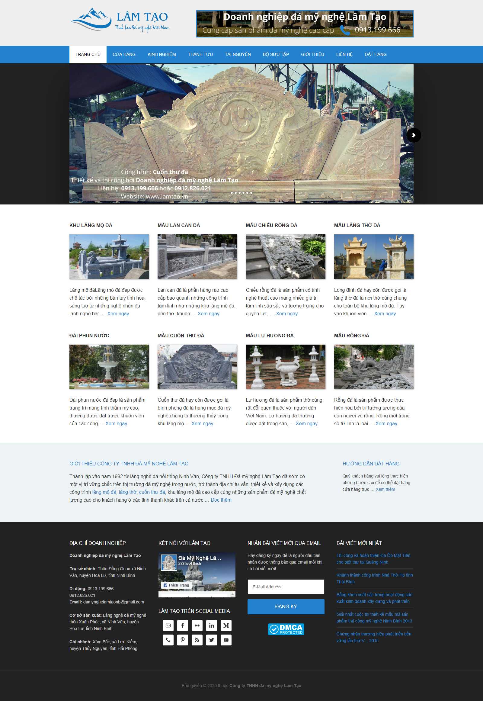 Thiết kế Website đá mỹ nghệ - lamtao.vn - VietWebGroup.Vn