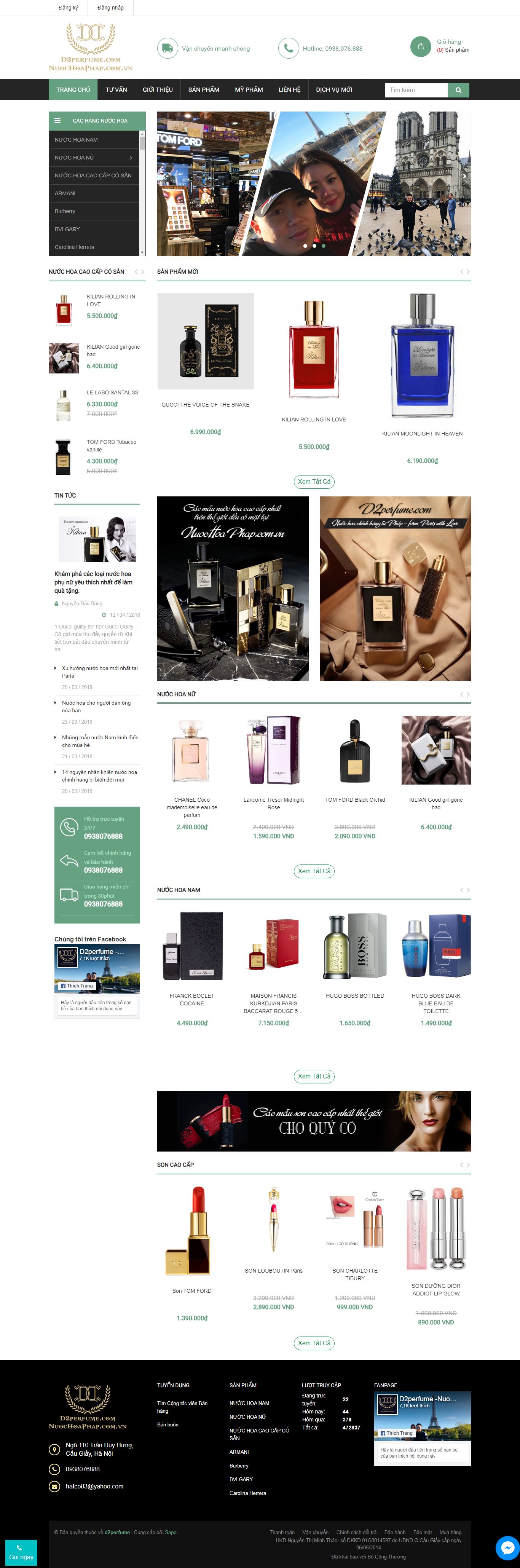 Thiết kế Website nước hoa - d2perfume.com - VietWebGroup.Vn