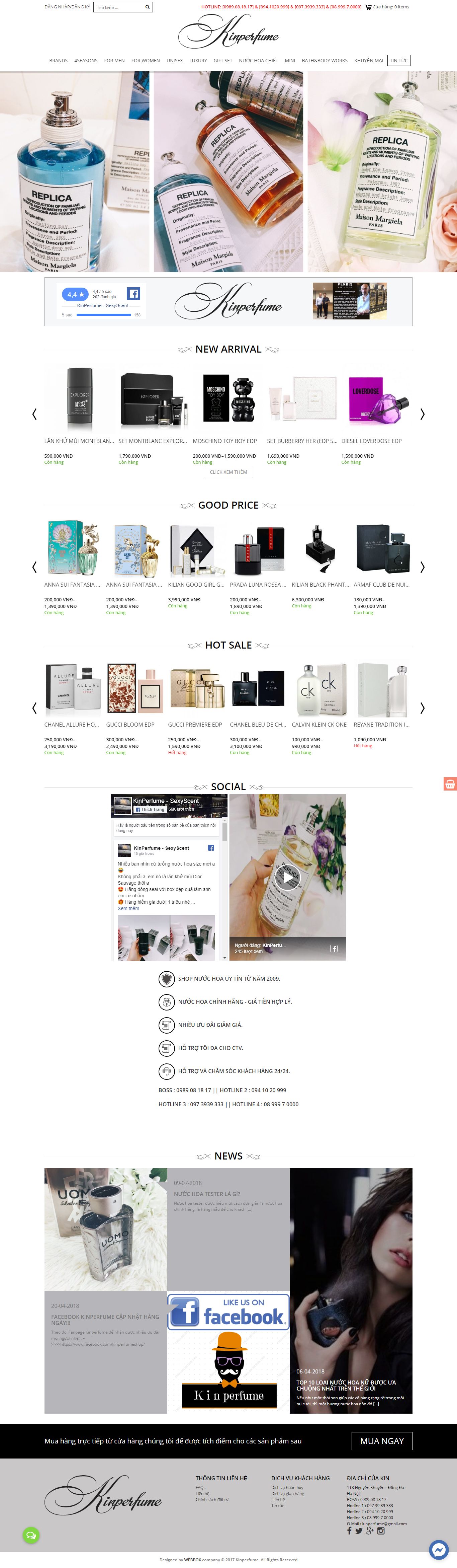 Thiết kế Website nước hoa - kinperfume.com - VietWebGroup.Vn