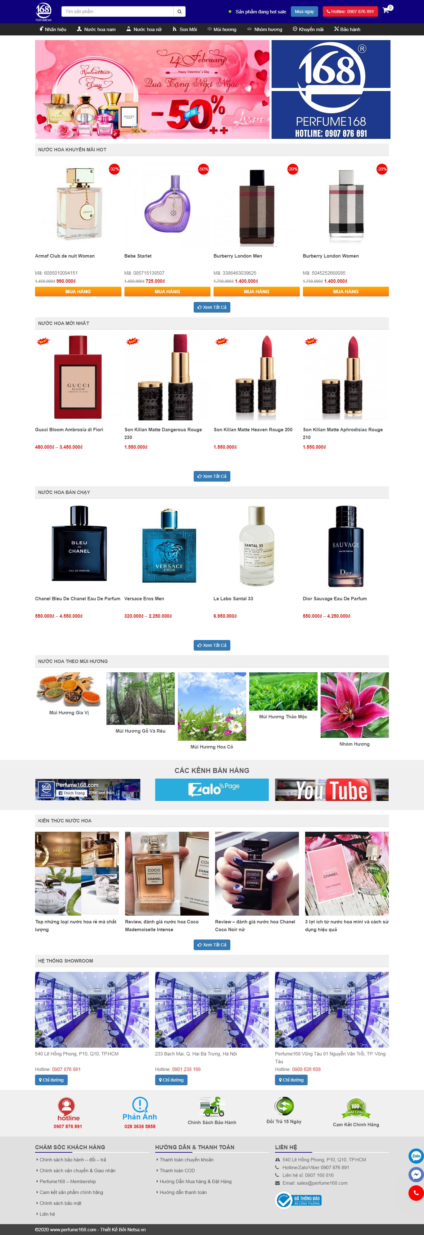 Thiết kế Website nước hoa - perfume168.com - VietWebGroup.Vn