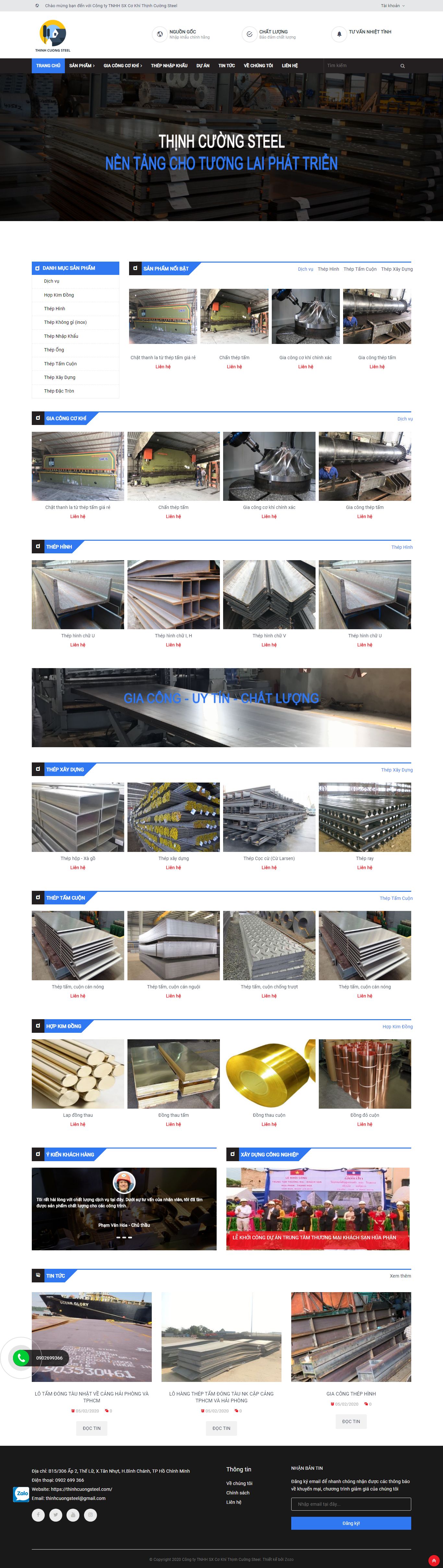 Thiết kế Website xưởng cơ khí - thinhcuongsteel.com - VietWebGroup.Vn