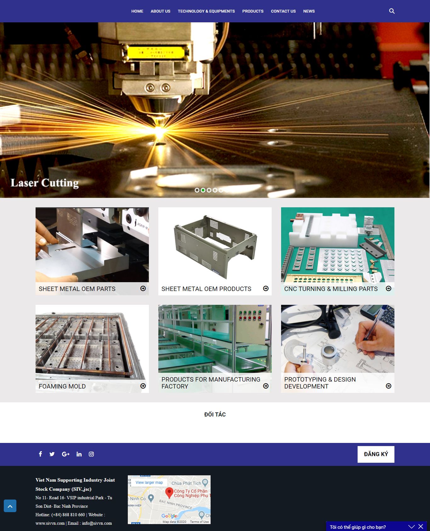 Thiết kế Website xưởng cơ khí - www.sivvn.com - VietWebGroup.Vn
