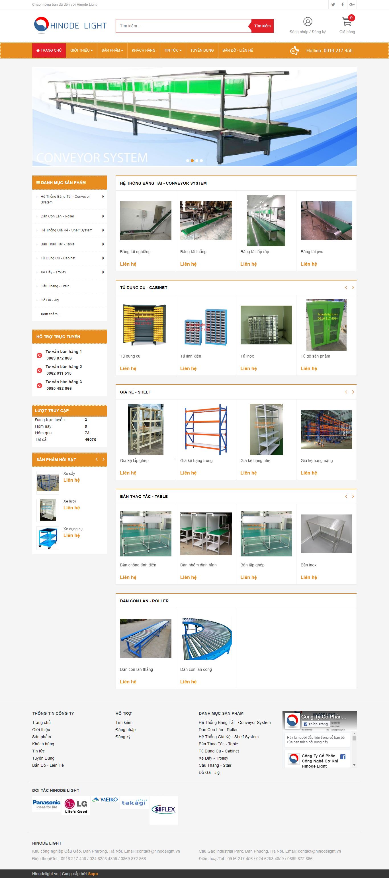 Thiết kế Website xưởng cơ khí - hinodelight.vn - VietWebGroup.Vn