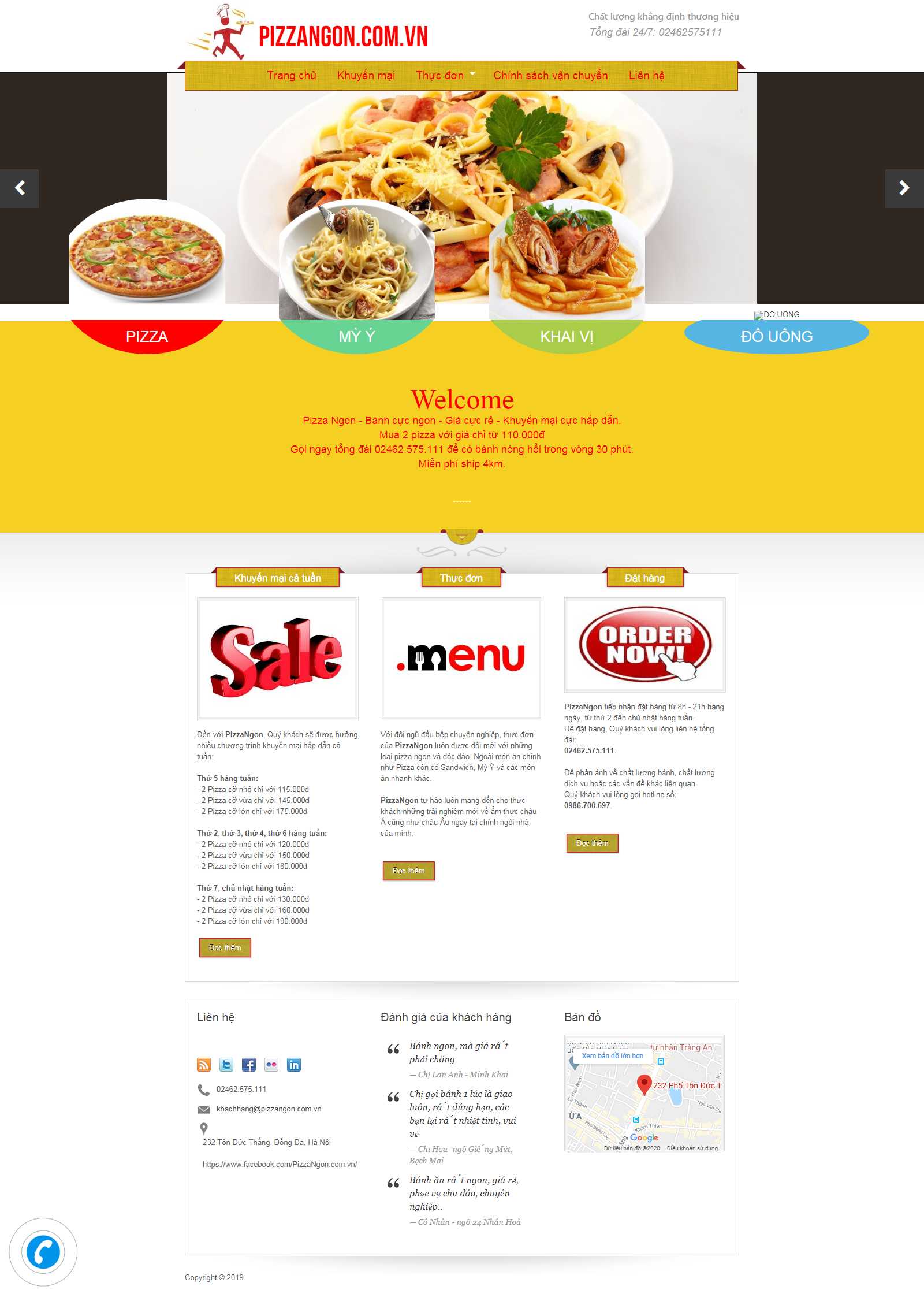 Thiết kế Website bánh pizza - pizzangon.com.vn - VietWebGroup.Vn