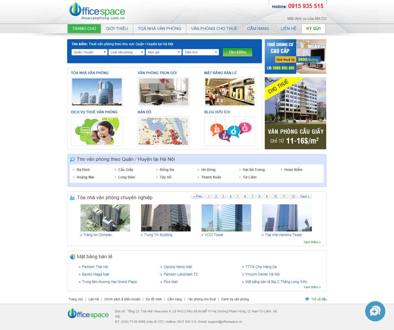 Thiết kế Website cho thuê văn phòng - thuevanphong.com.vn - VietWebGroup.Vn