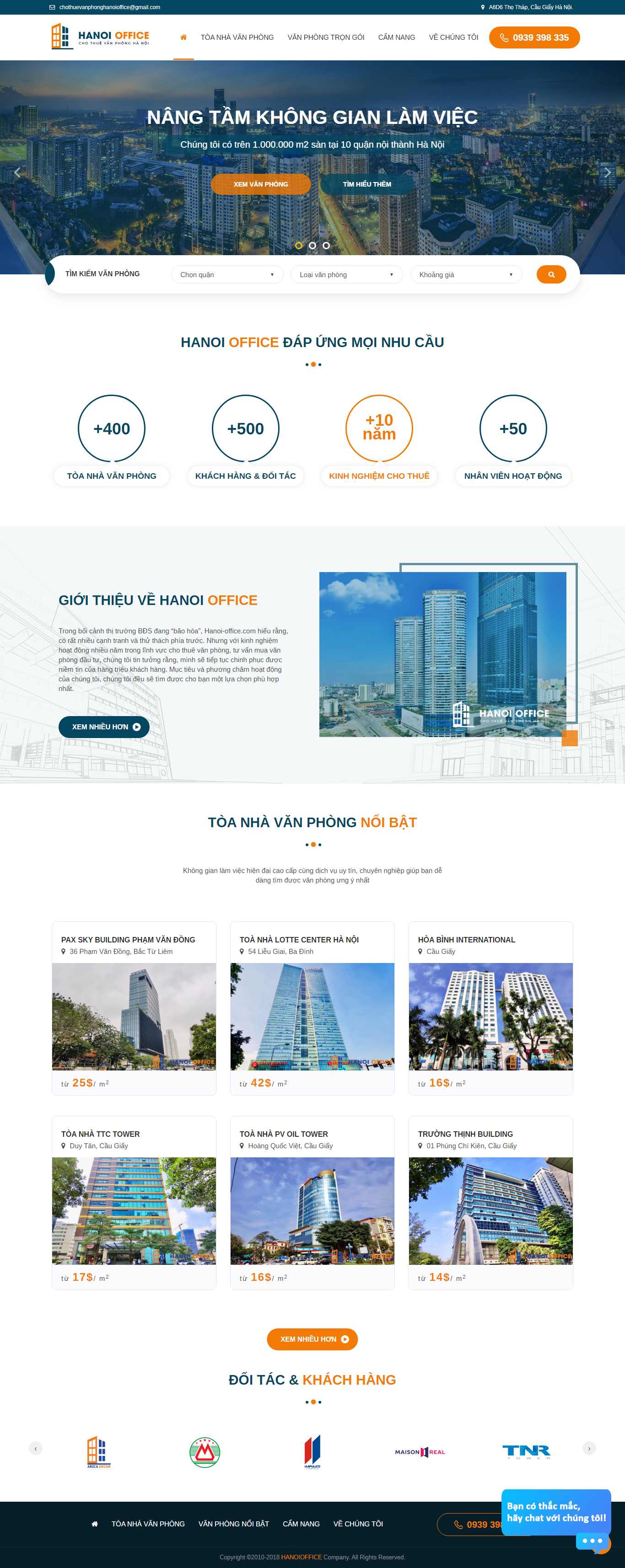 Thiết kế Website cho thuê văn phòng - www.hanoi-office.com - VietWebGroup.Vn