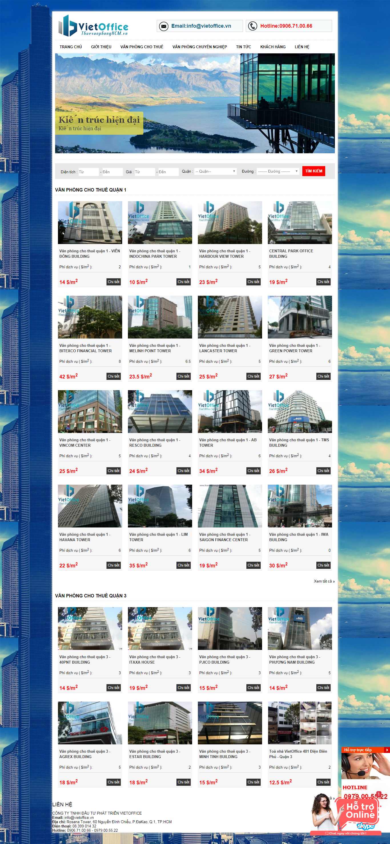 Thiết kế Website cho thuê văn phòng - thuevanphonghcm.vn - VietWebGroup.Vn